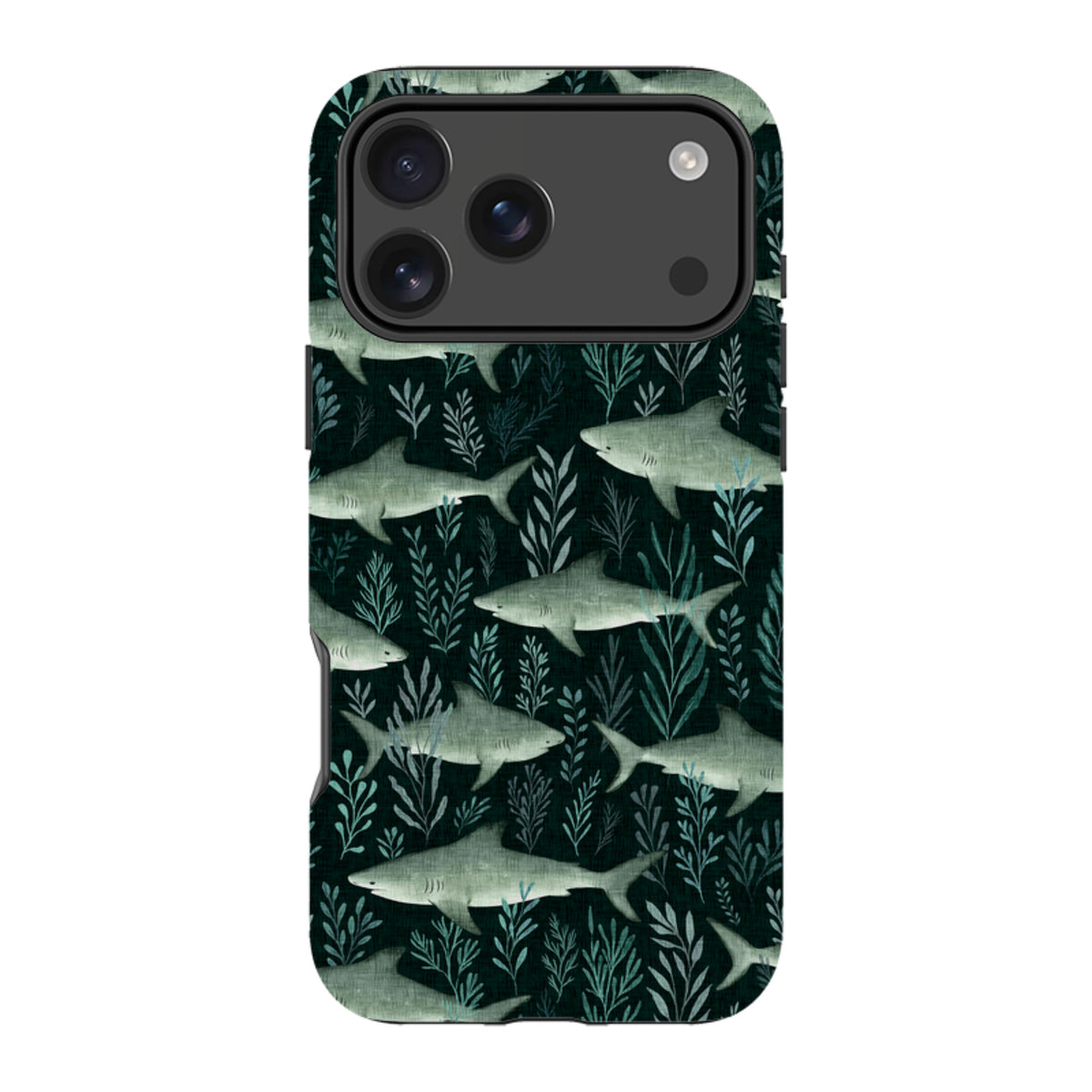 iPhone Tough Case - Sharks black By Katherine Quinn