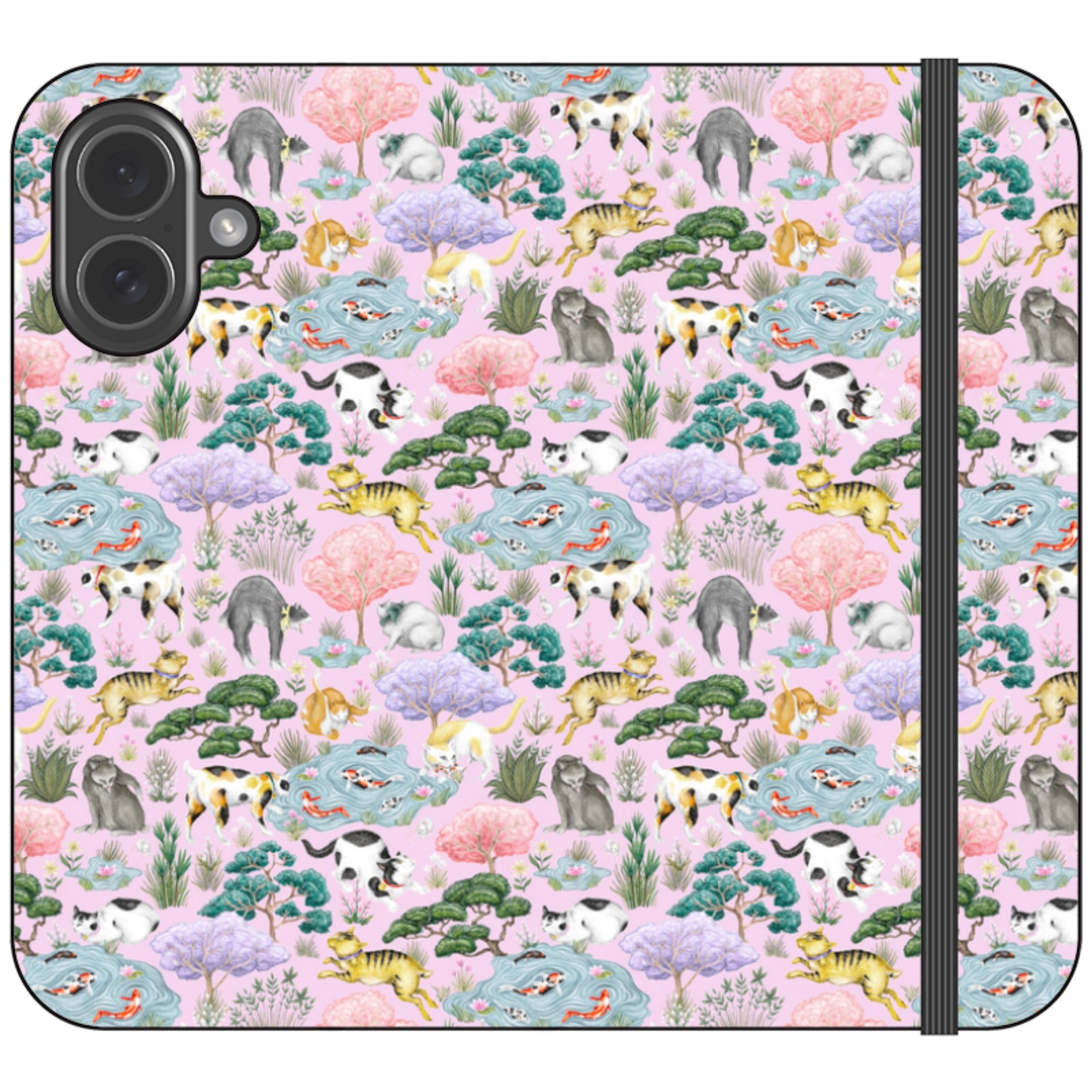 Cat Garden Wallet Case By Catherine Rowe