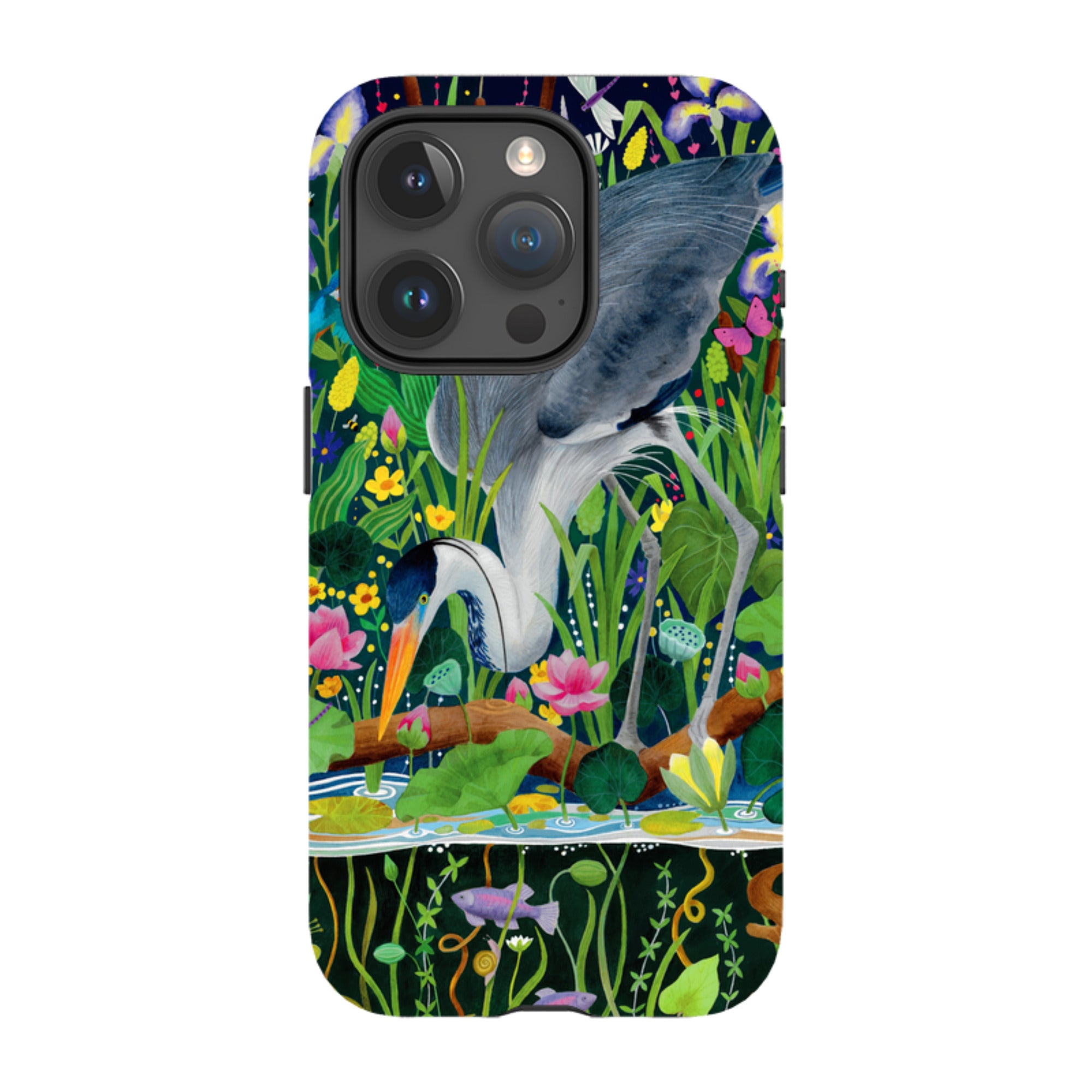 iPhone Tough Case - Heron Fishing By Bex Parkin