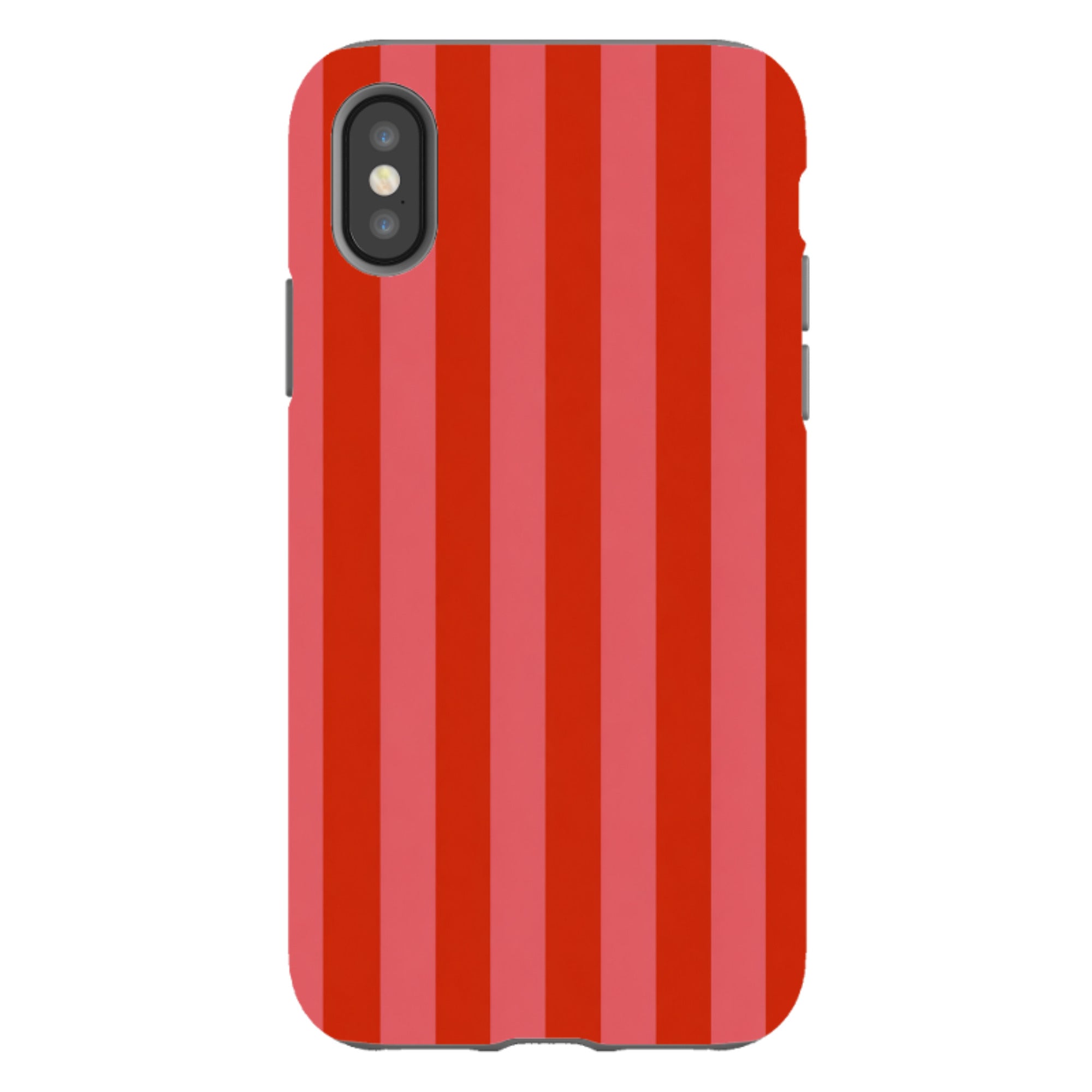 iPhone Tough Case - Cherry Red & Pink Stripe