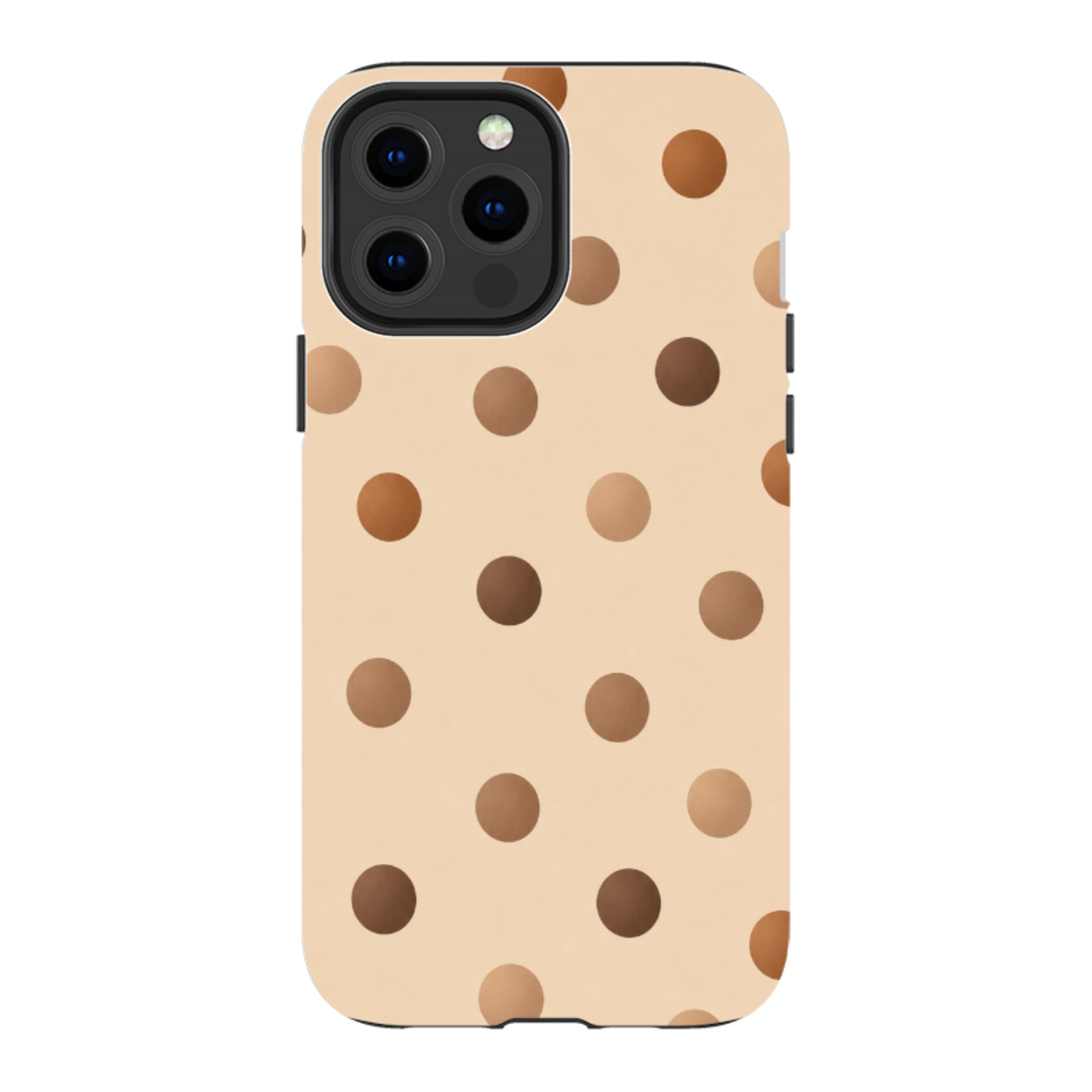 iPhone Tough Case - Brown Polka Dot