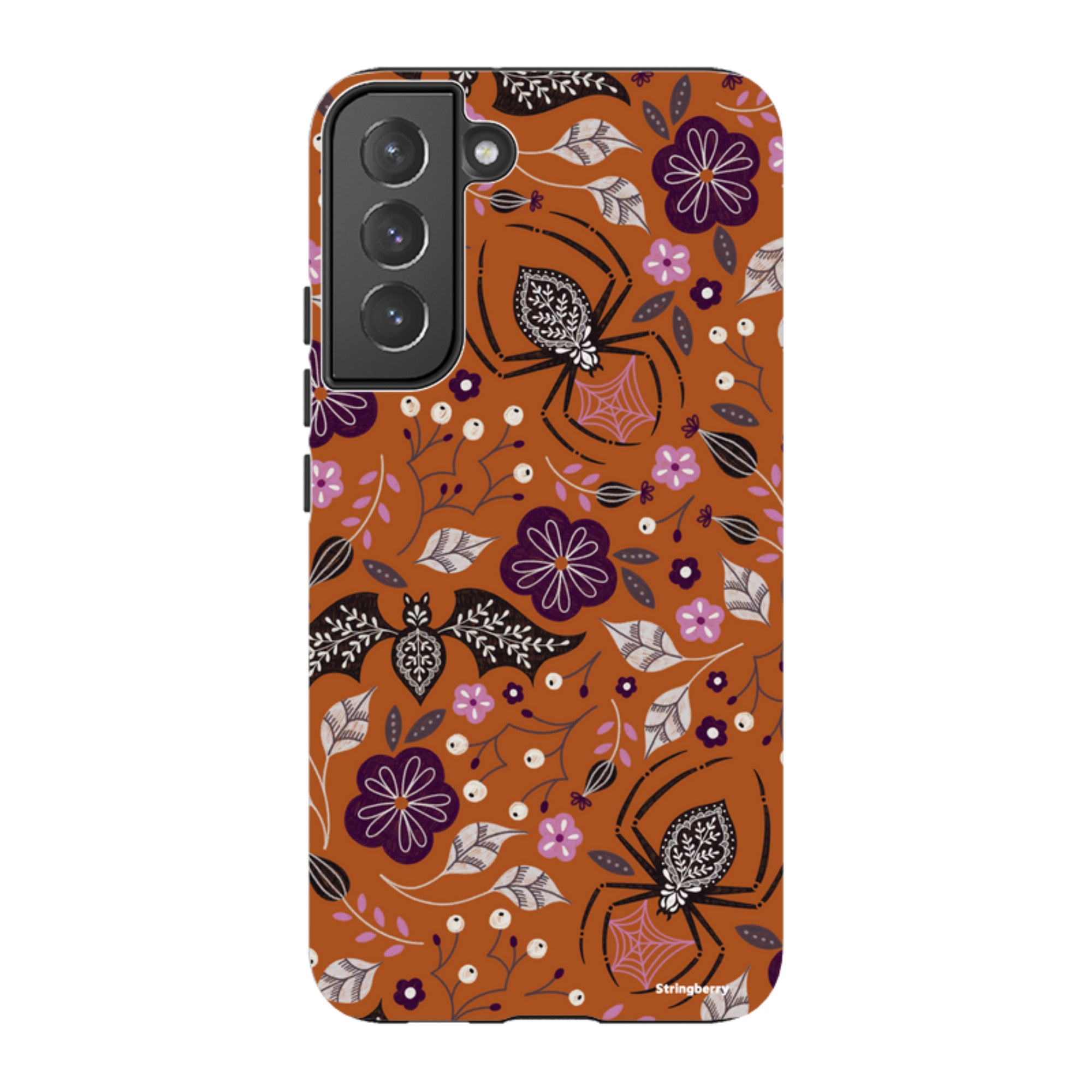 Samsung Tough Case - SpiderBat Pattern Orange By Jenny Zemanek