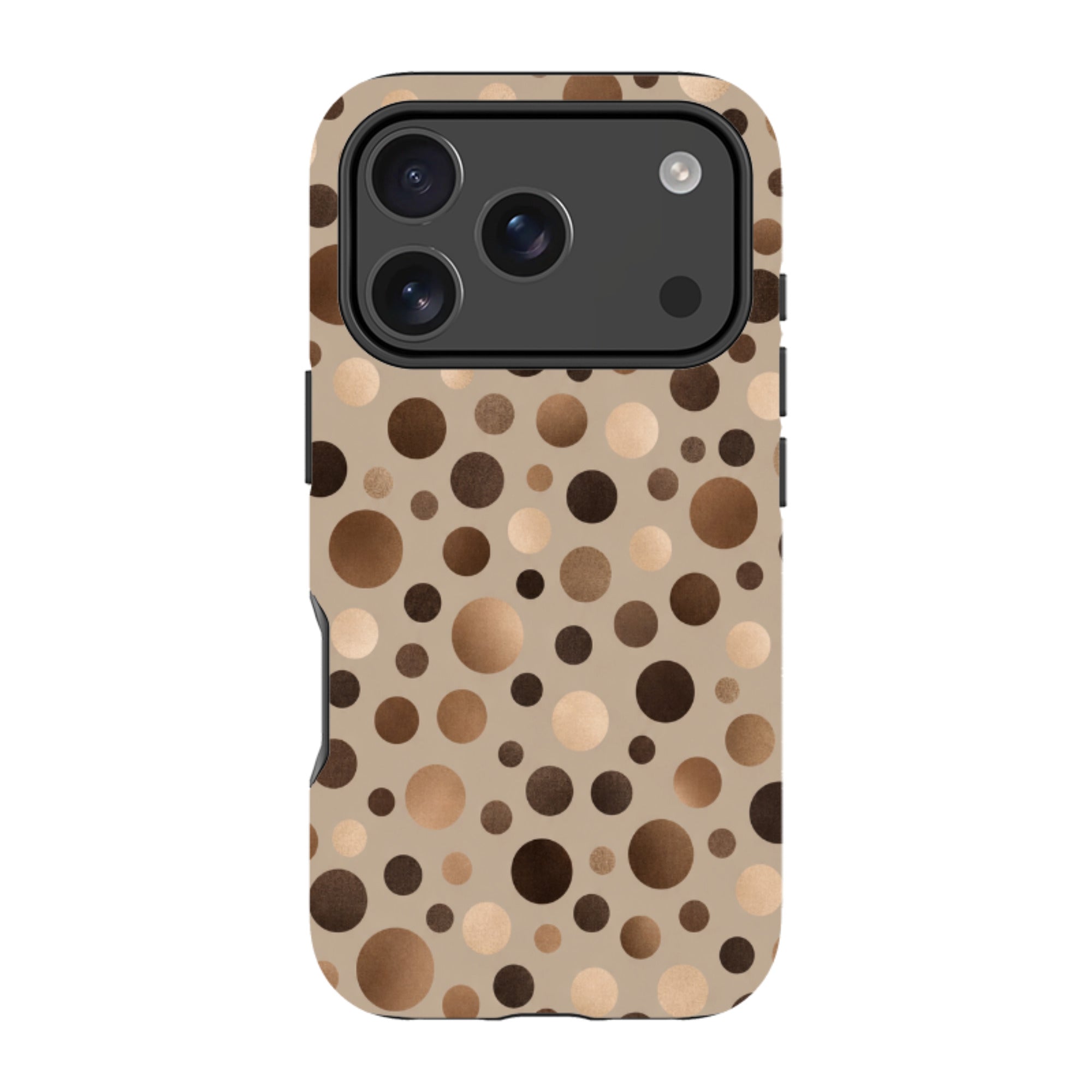 iPhone MagSafe Tough Case - Rose Gold Polka Dot
