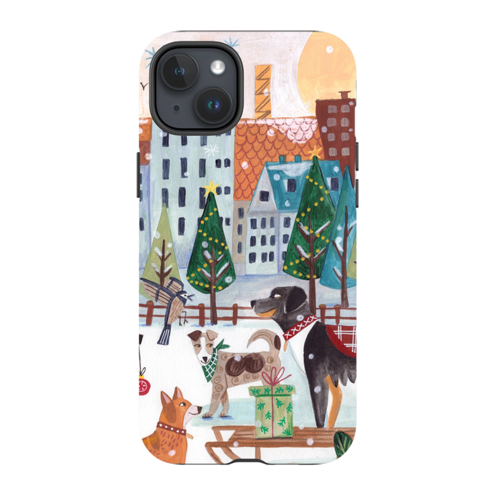 iPhone Tough Case - Christmas Dogs By Caroline Bonne Muller