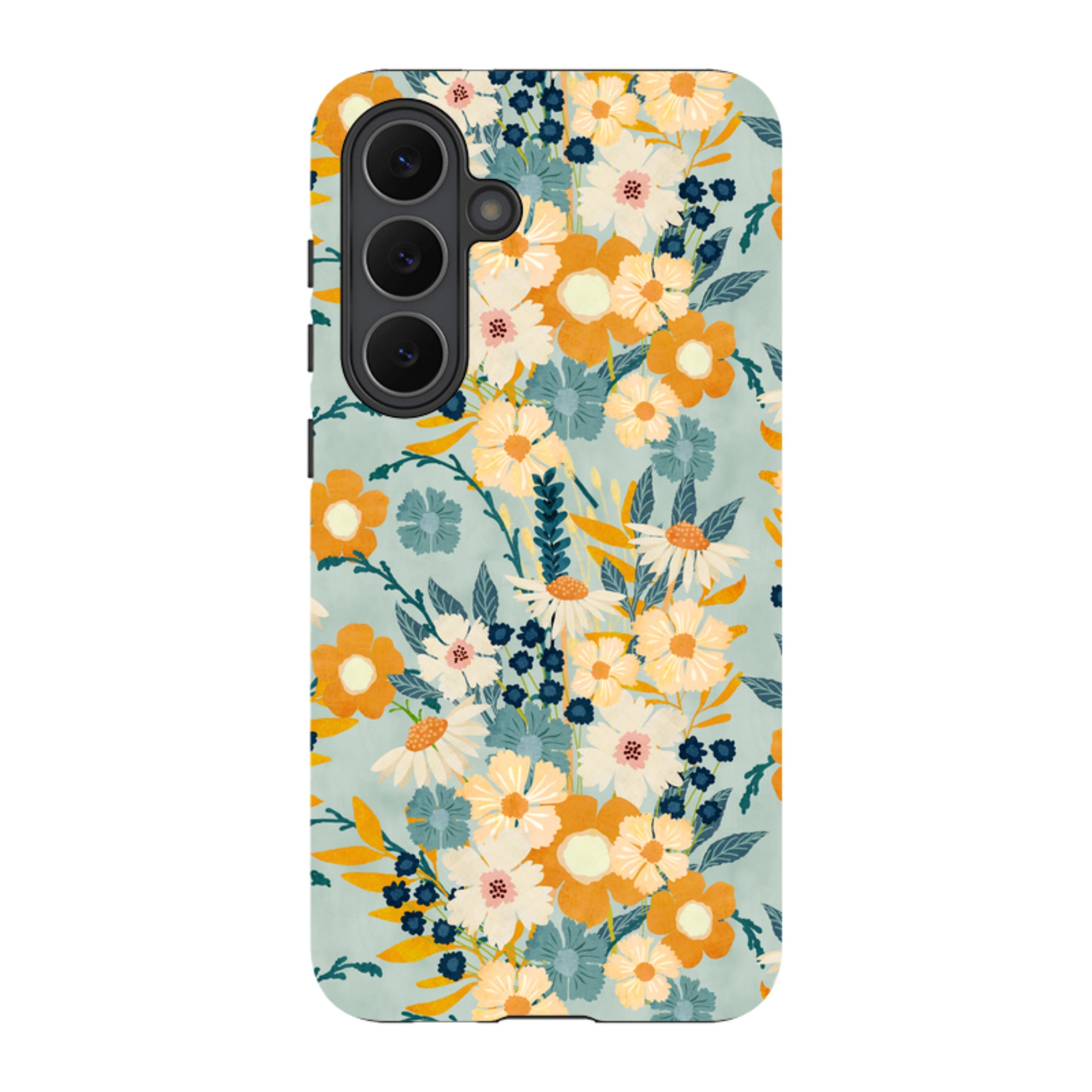Samsung Tough Case - Yellow And Blue Floral By Katherine Quinn