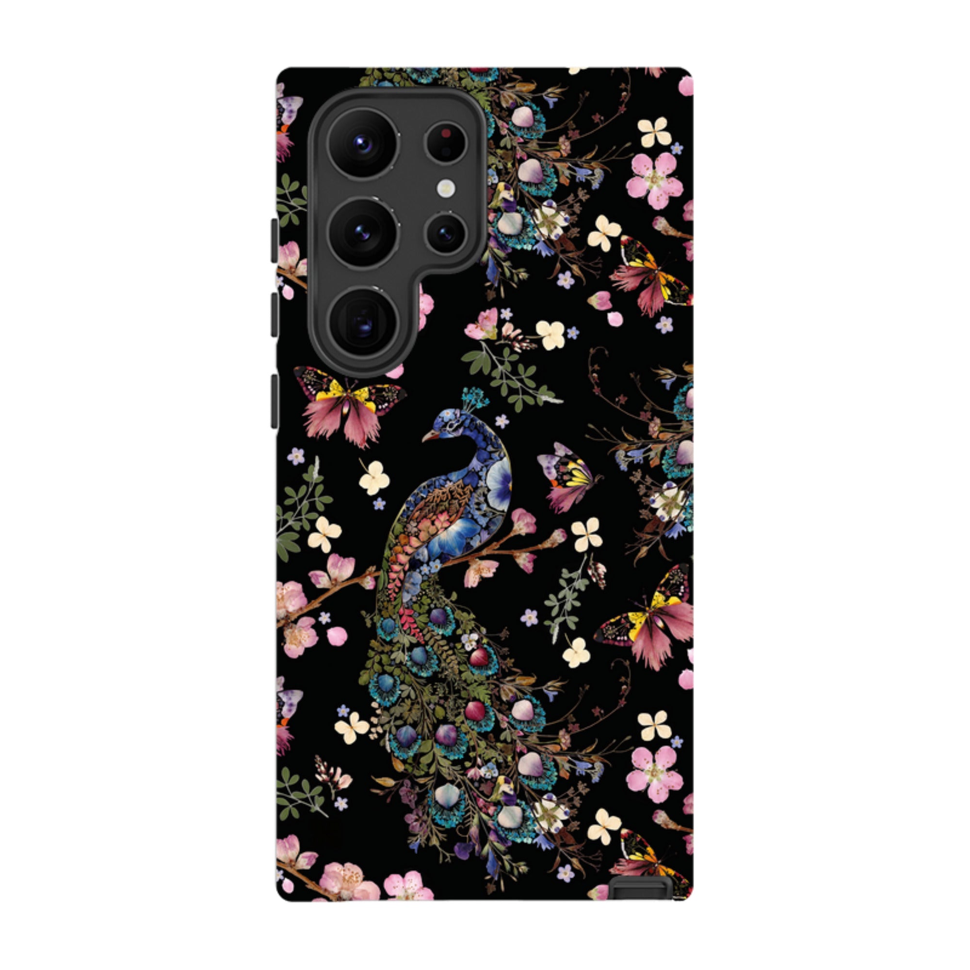 Samsung Tough Case - Peacock and Cherry Blossoms Dark By Helen Ahpornsiri