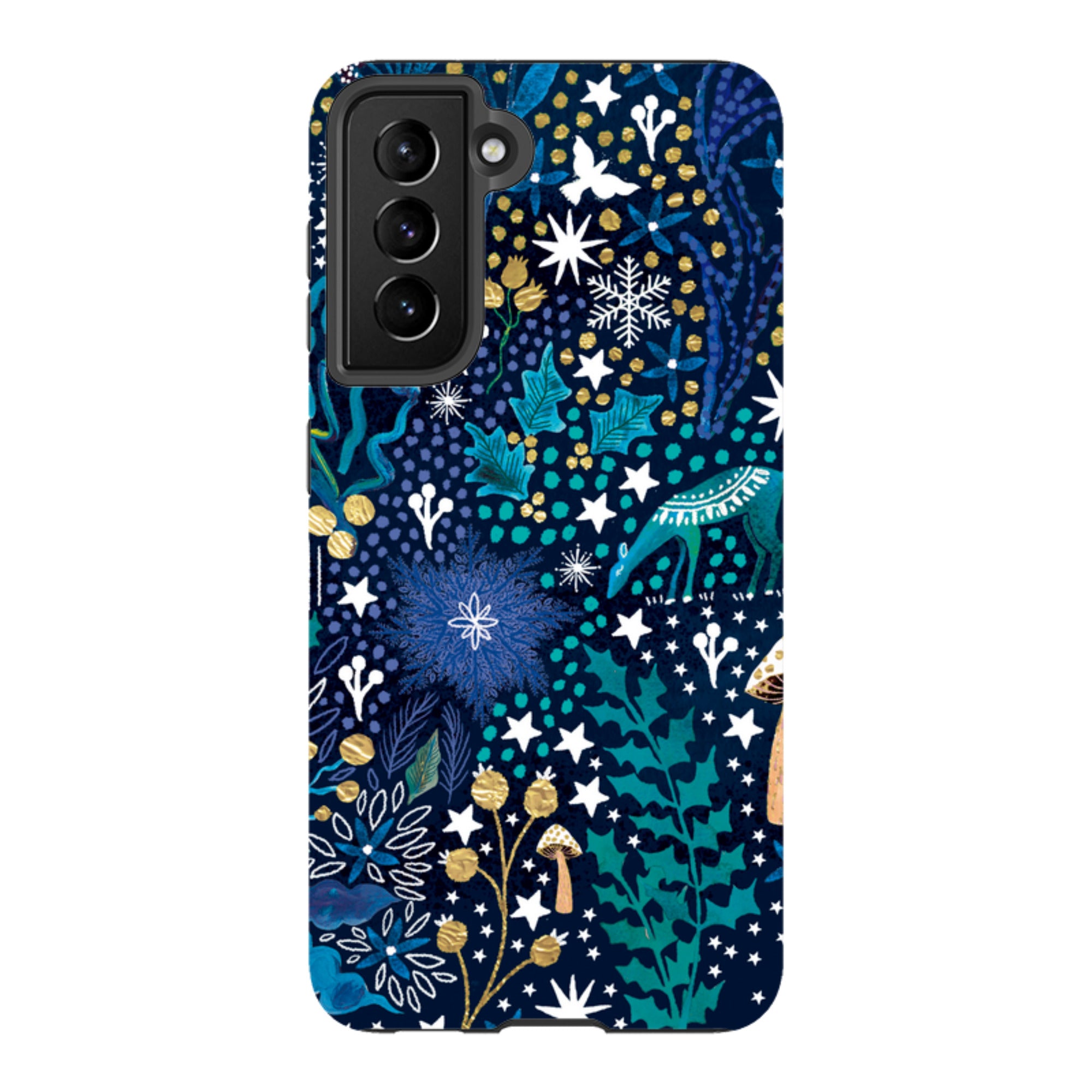Samsung Tough Case - Winter Flowers Teal By Emma Frances Grant