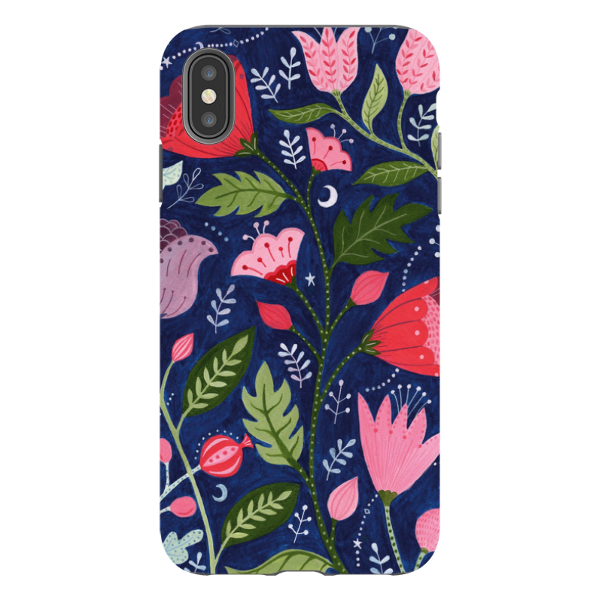 iPhone Tough Case - Flowers On Blue By Bex Parkin