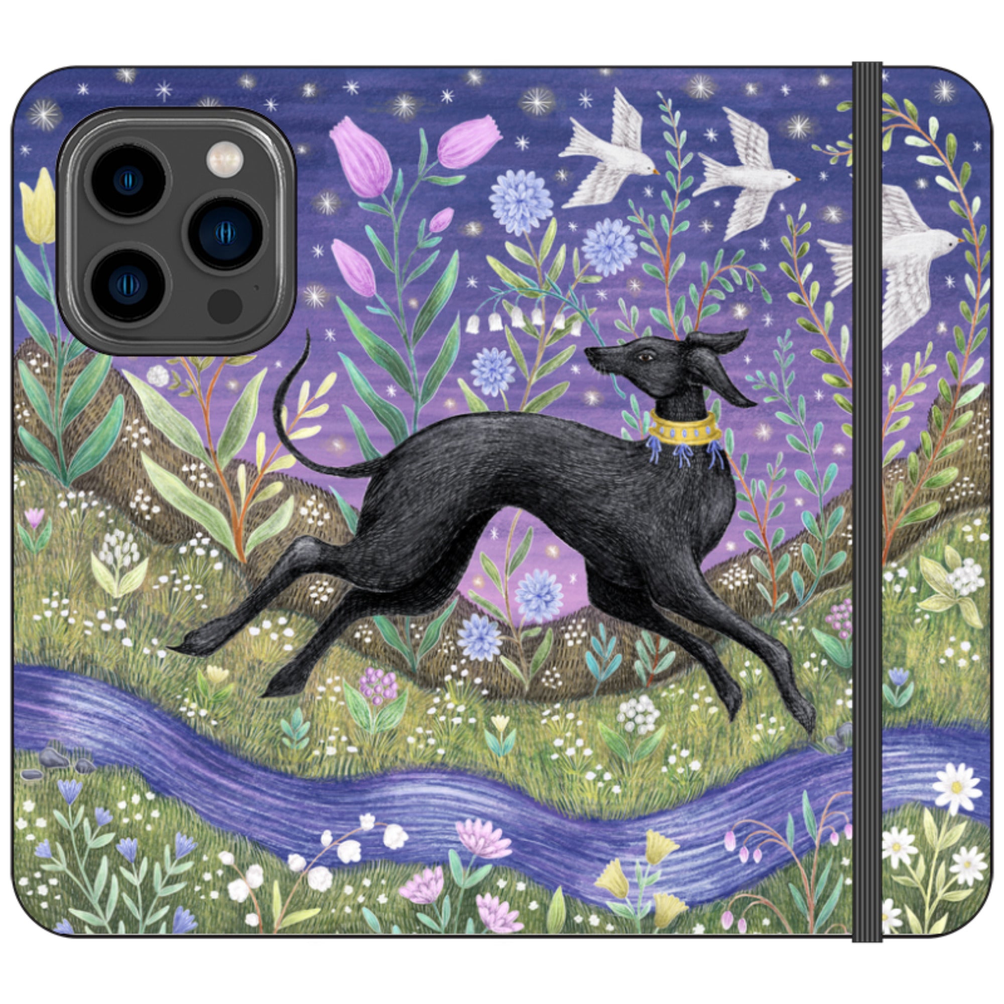 Meadow Hound Wallet Case By Catherine Rowe