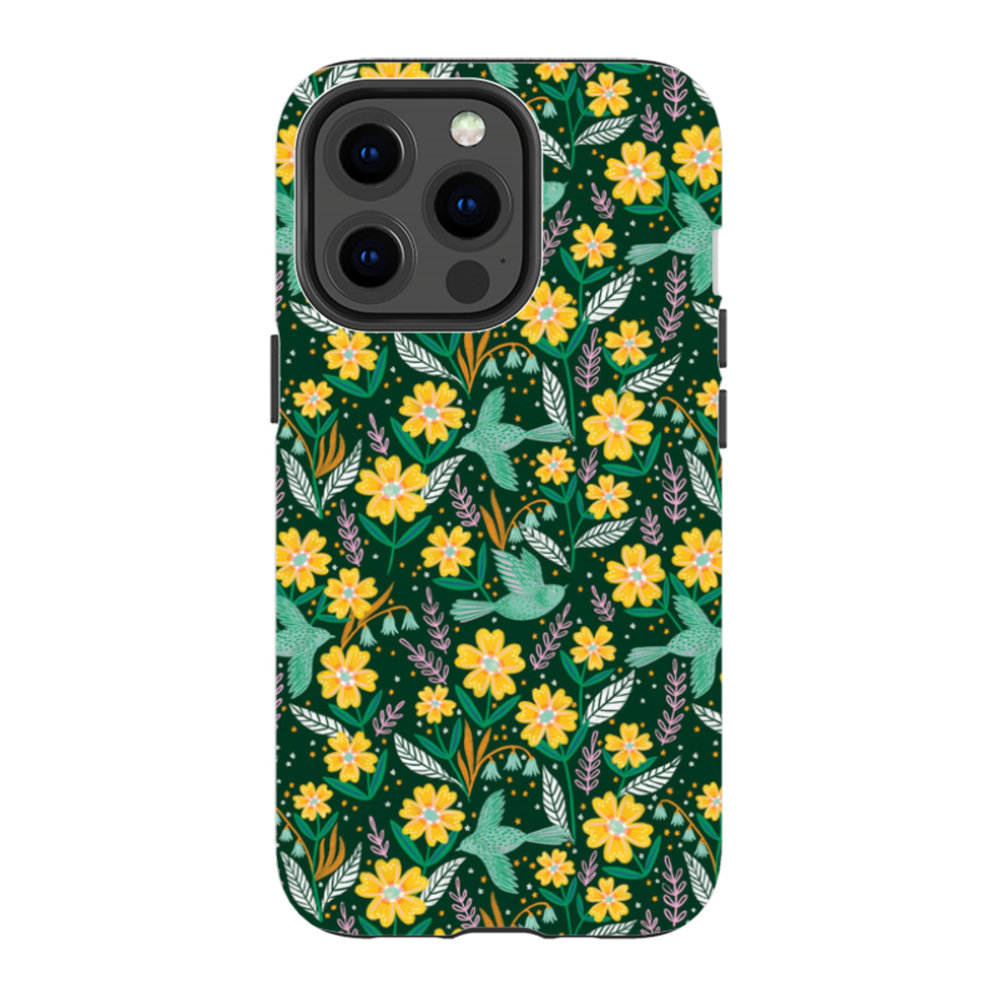 iPhone Tough Case - Sweet Birds Green By Lee Foster Wilson