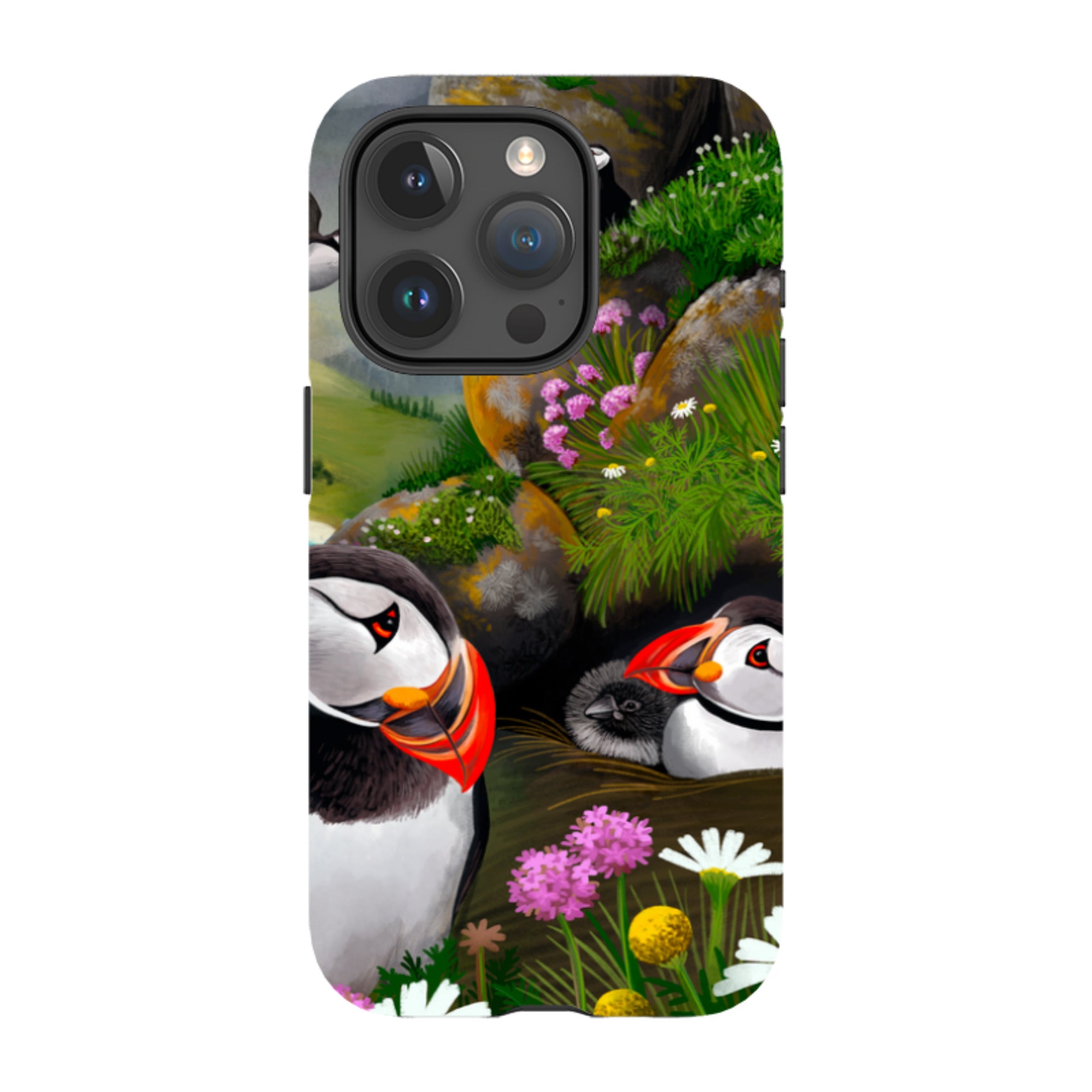 iPhone Tough Case - Puffin Family By Anna Stead