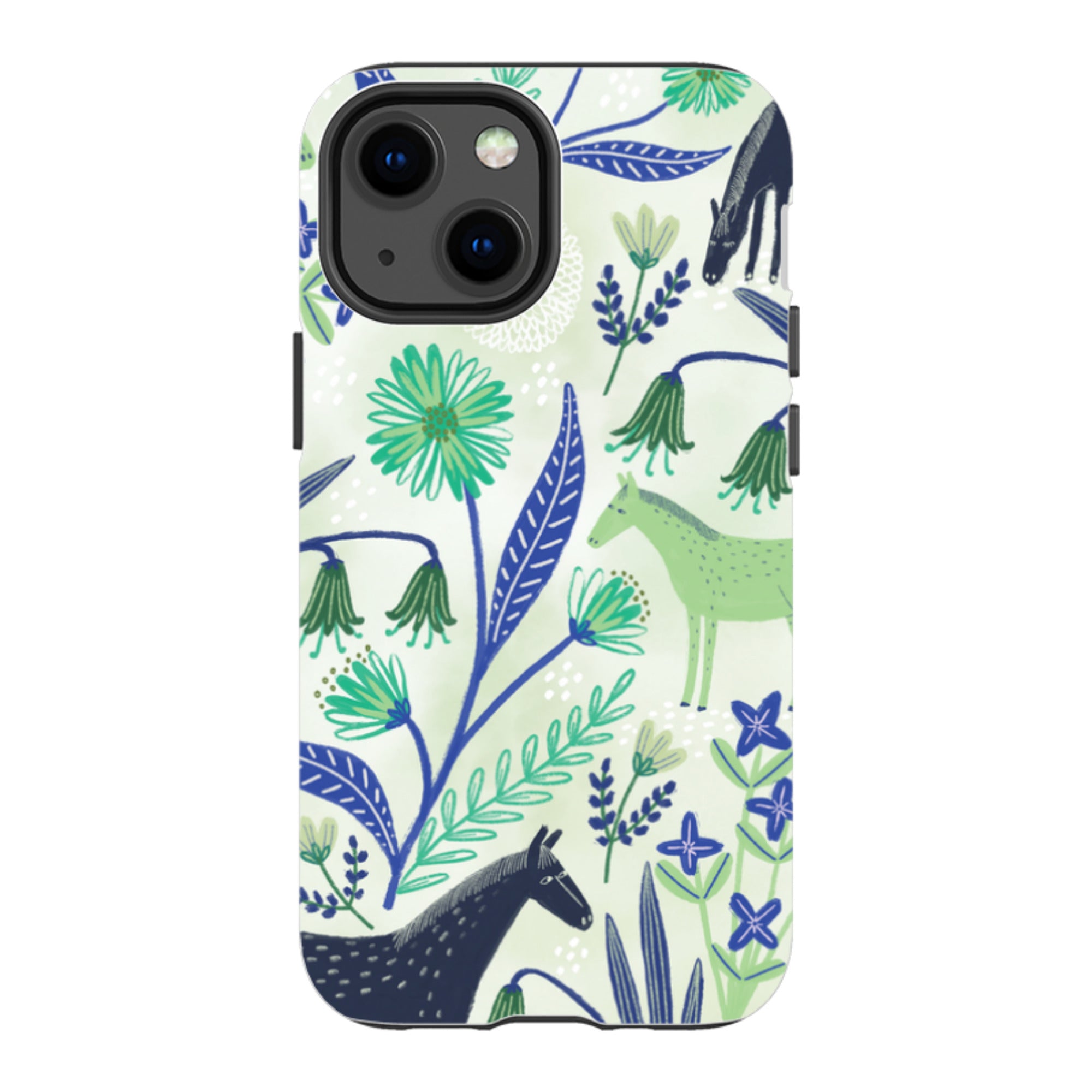 iPhone Tough Case - Wild Ponies Green By Lee Foster Wilson