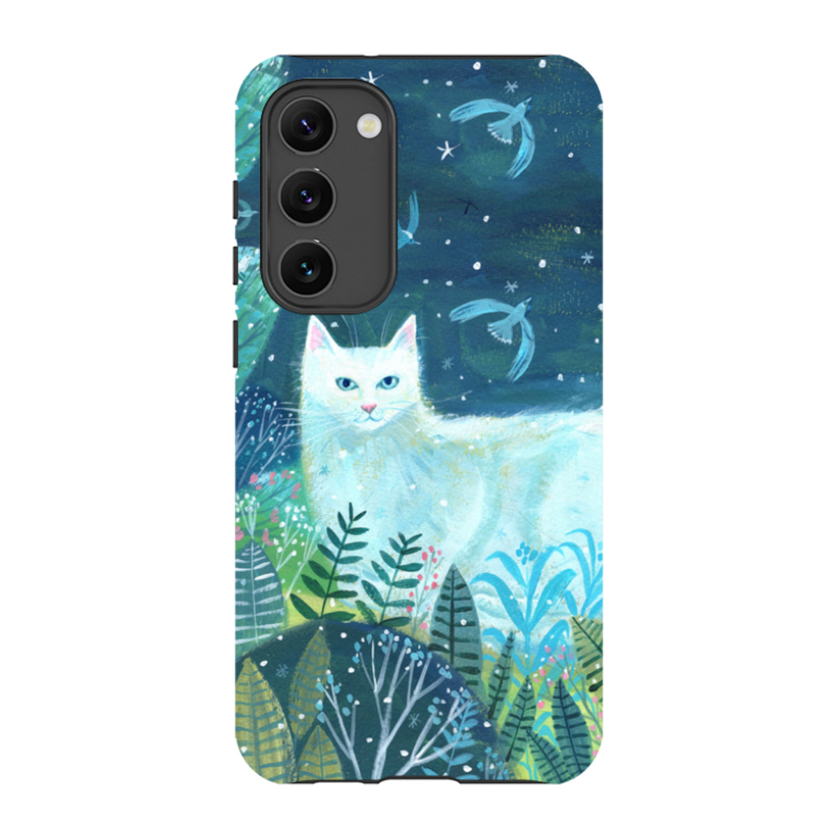 Samsung Tough Case - White Cat By Mary Stubberfield