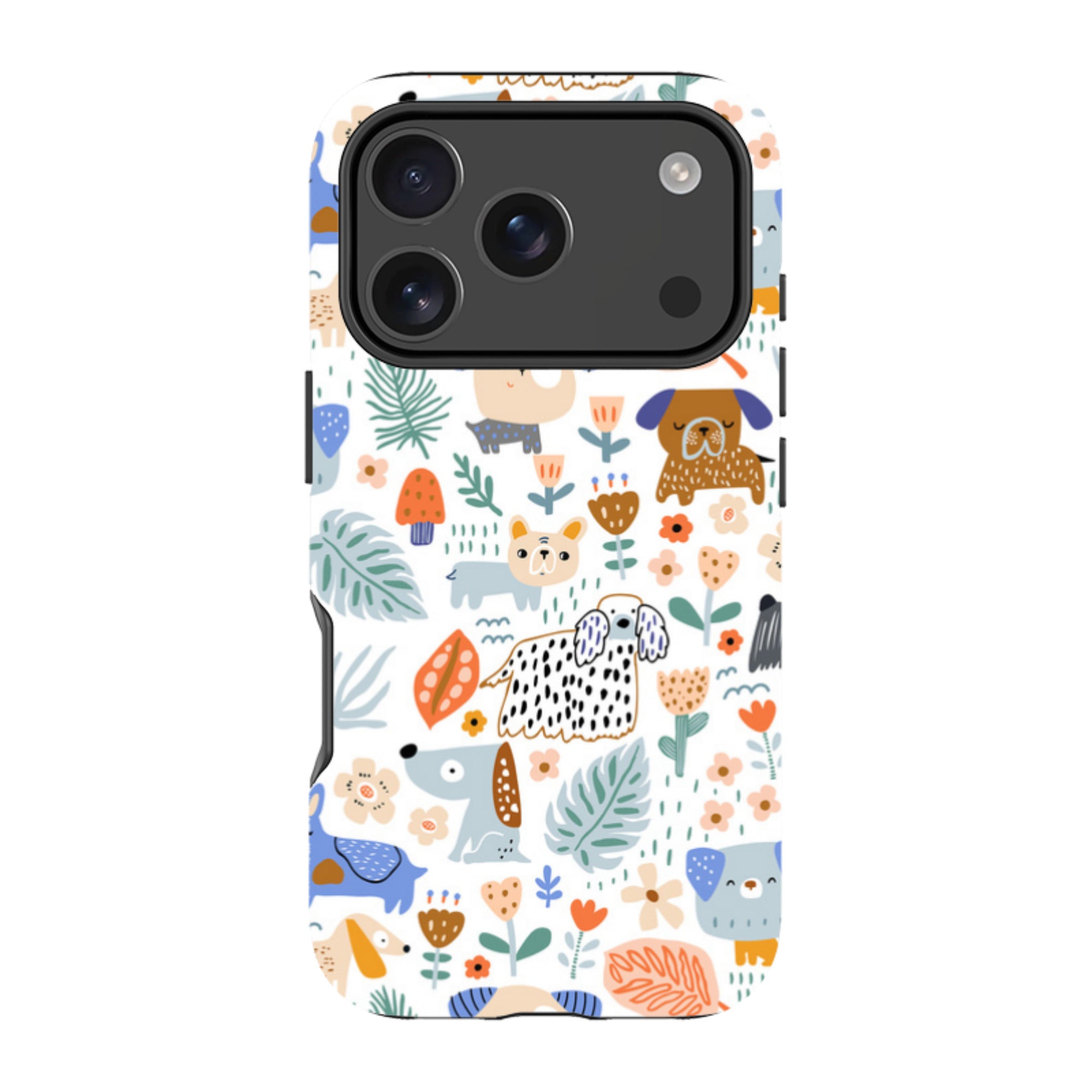 iPhone Tough Case - Dog Floral Pattern