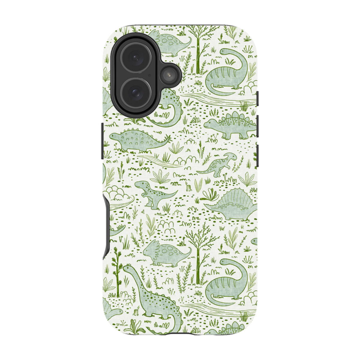iPhone Tough Case - Dinosaur line green By Katherine Quinn