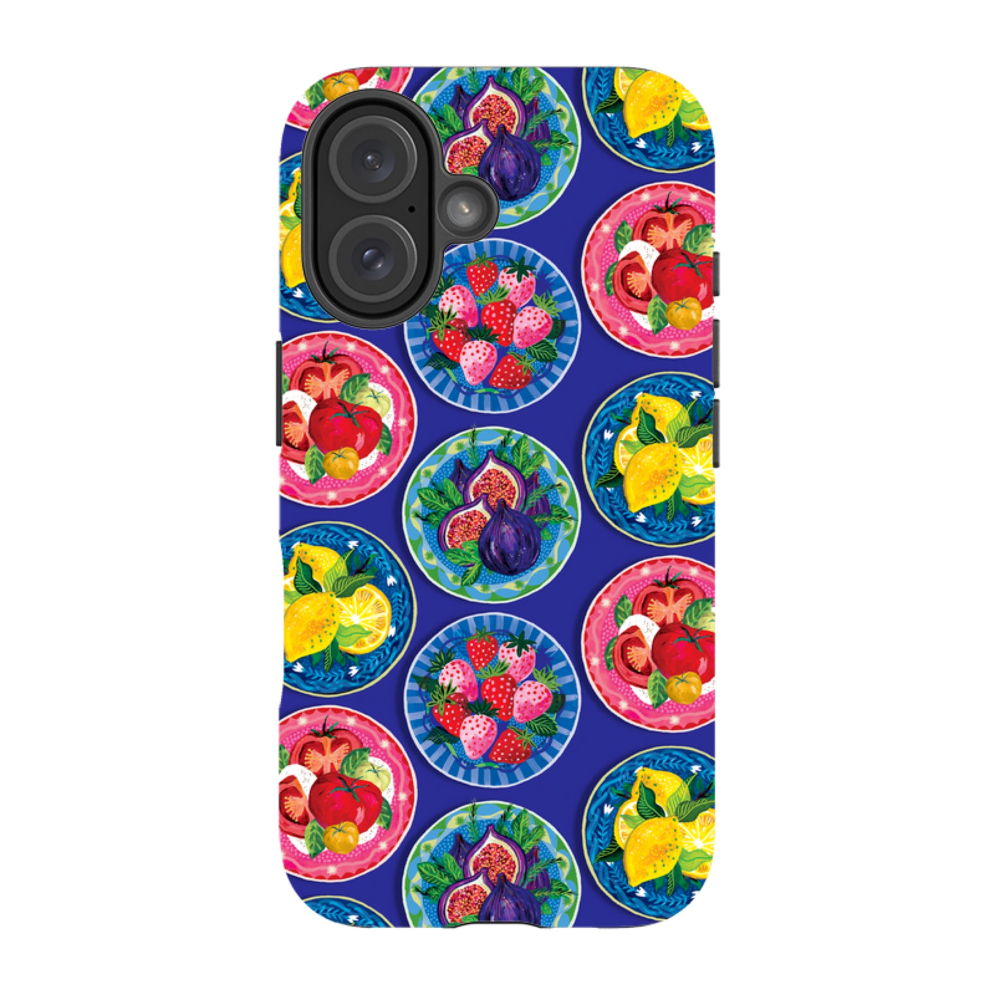 iPhone Tough Case - Summer Plates Blue By Emma Frances Grant