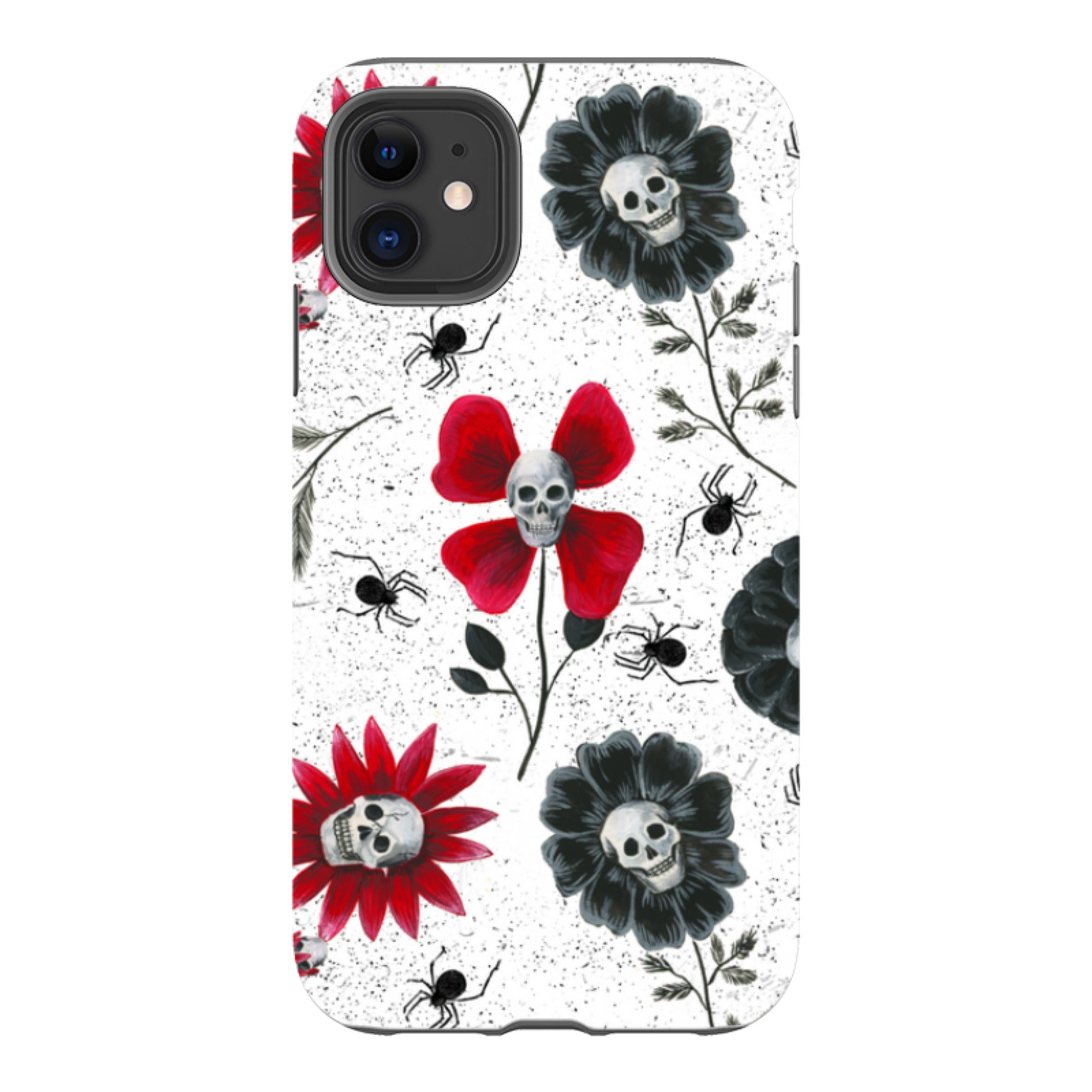iPhone Tough Case - Skull Flowers By Abby Jacobs