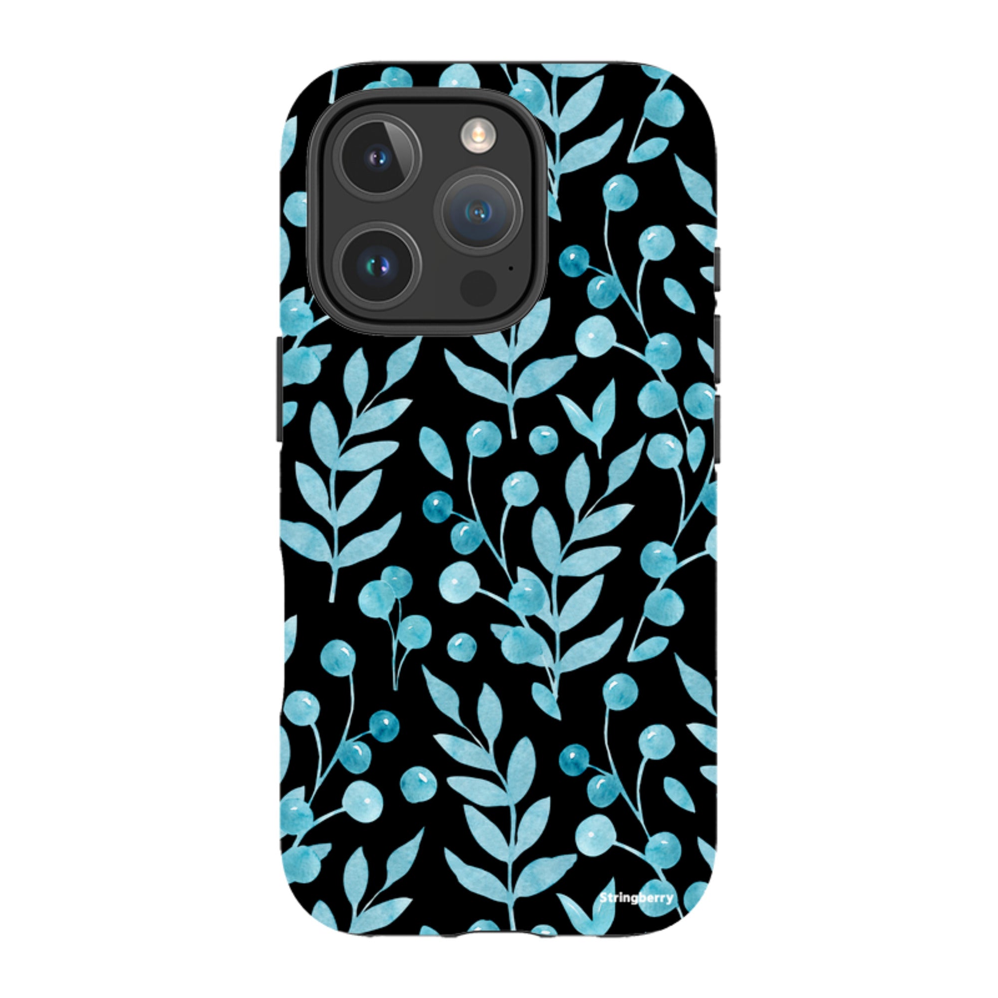iPhone Tough Case - Blue Xmas Florals