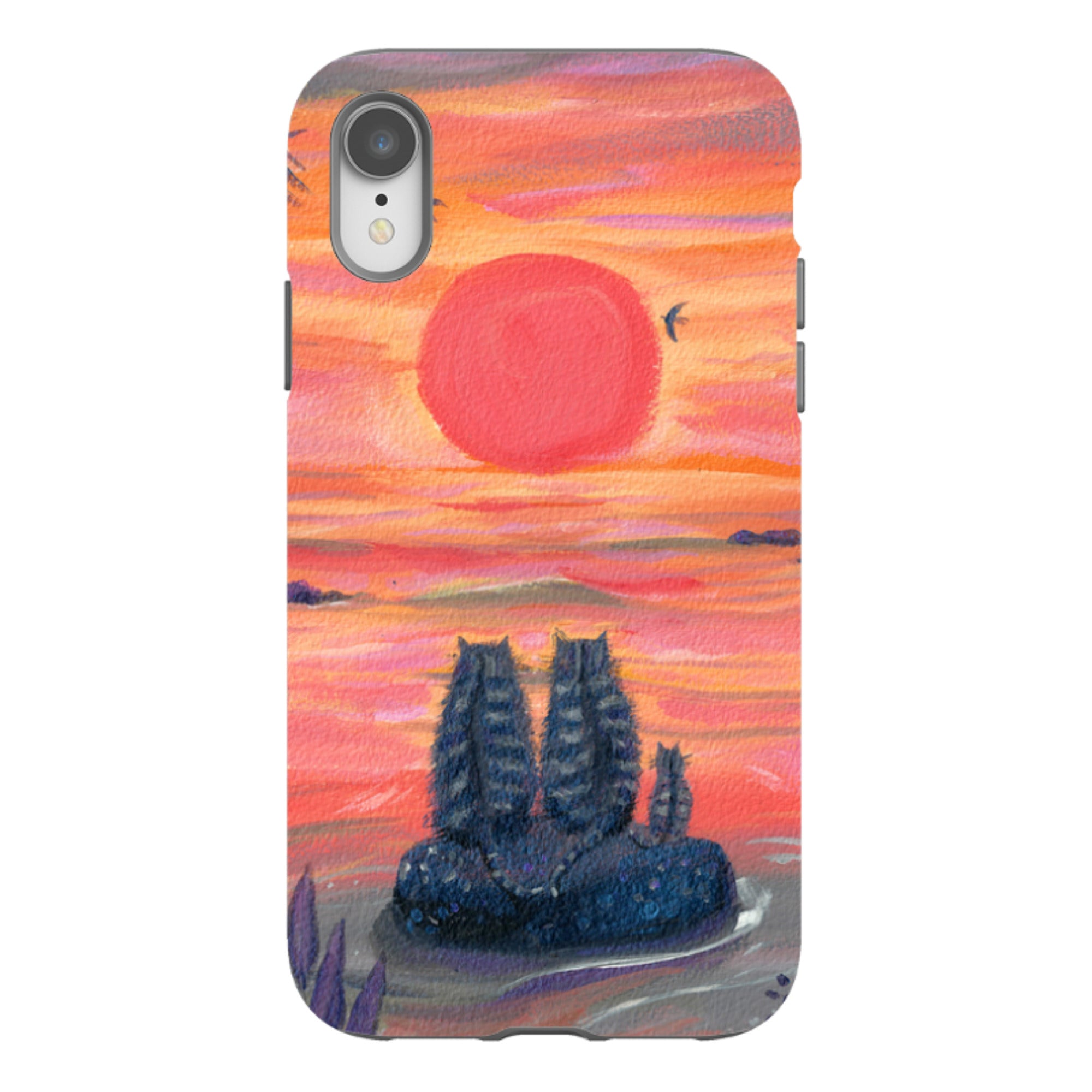 iPhone Tough Case - Sunset Cats By Mary Stubberfield