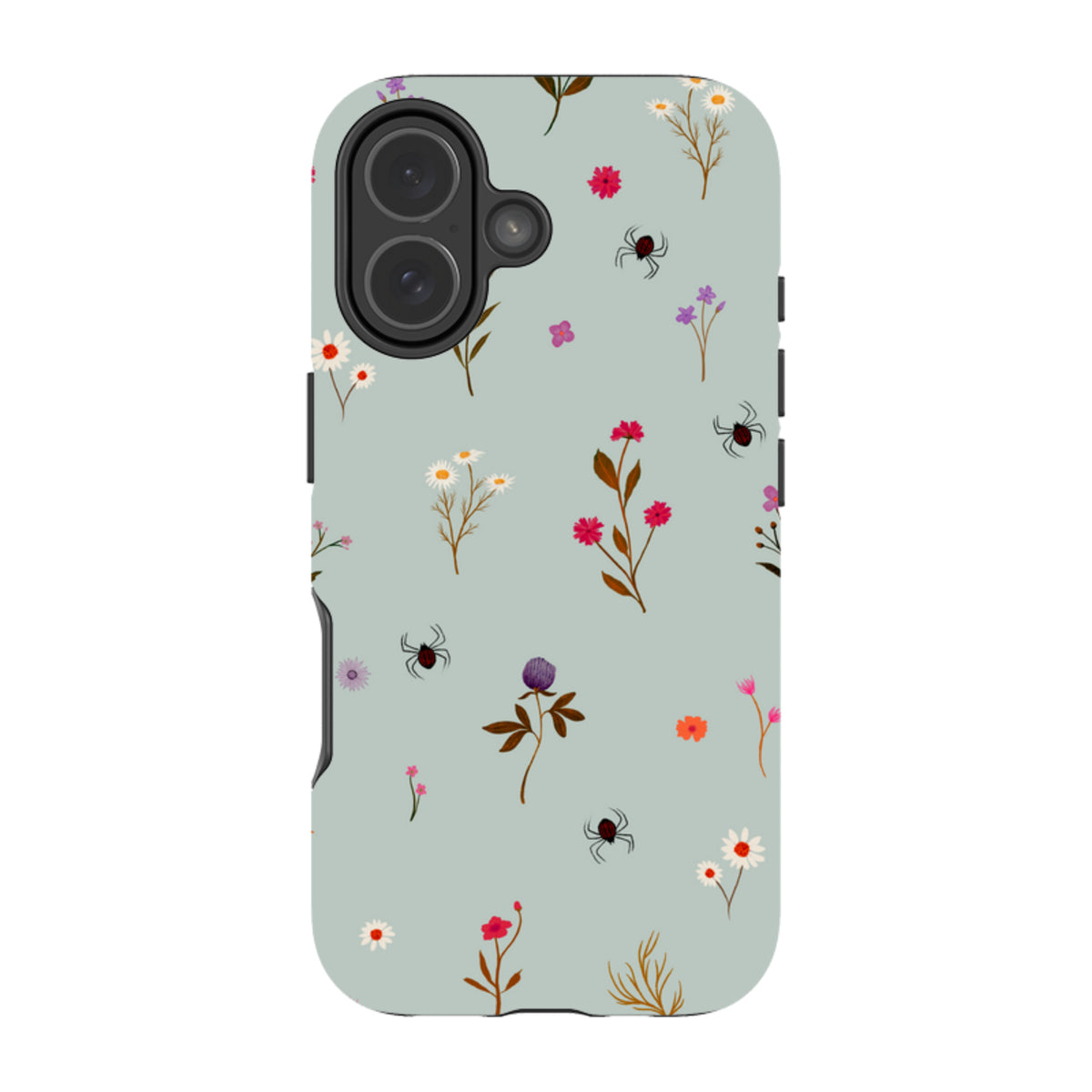 iPhone Tough Case - Florals and Spiders - Dusty Gourd By Katherine Quinn