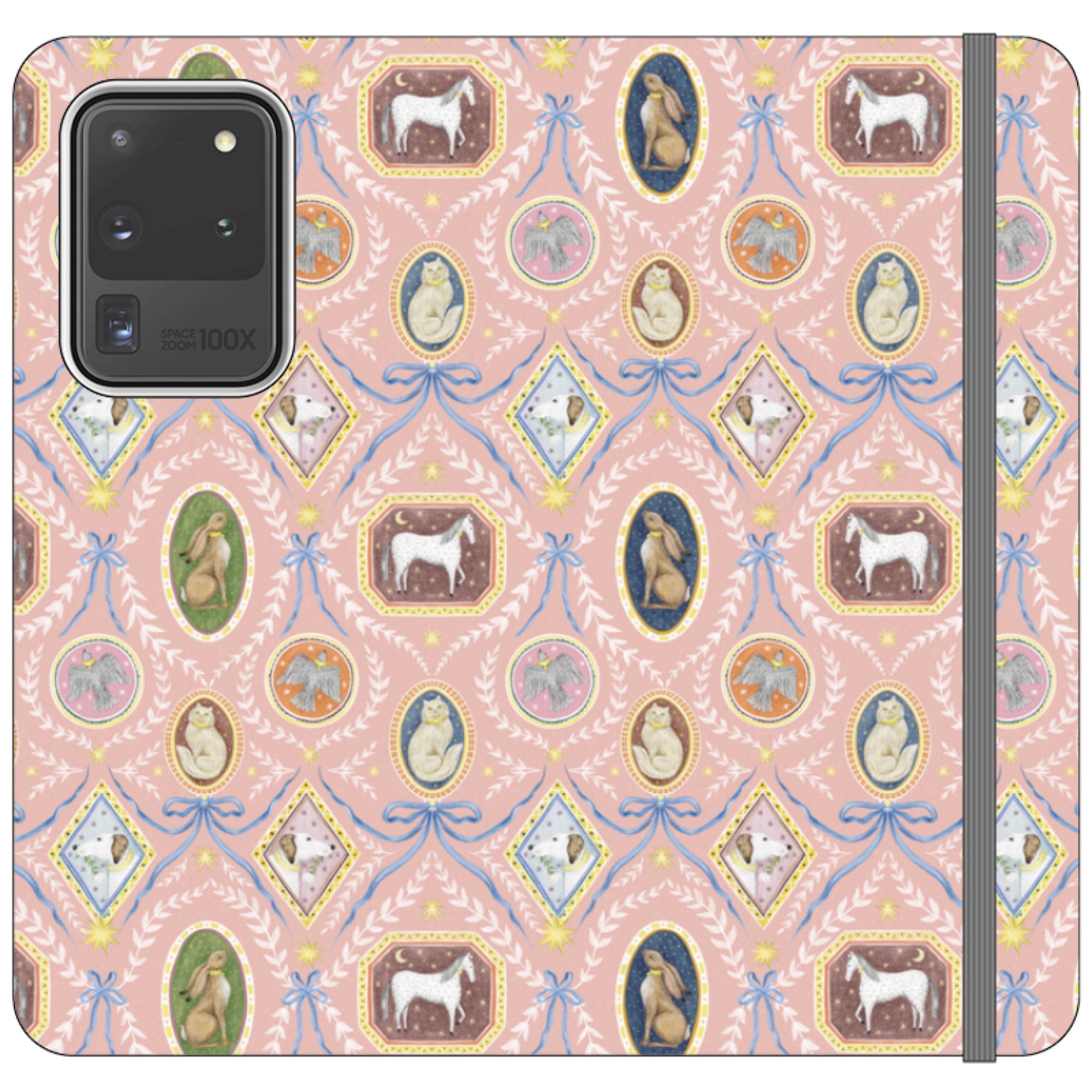 Charleston Peach Pink Wallet Case By Catherine Rowe