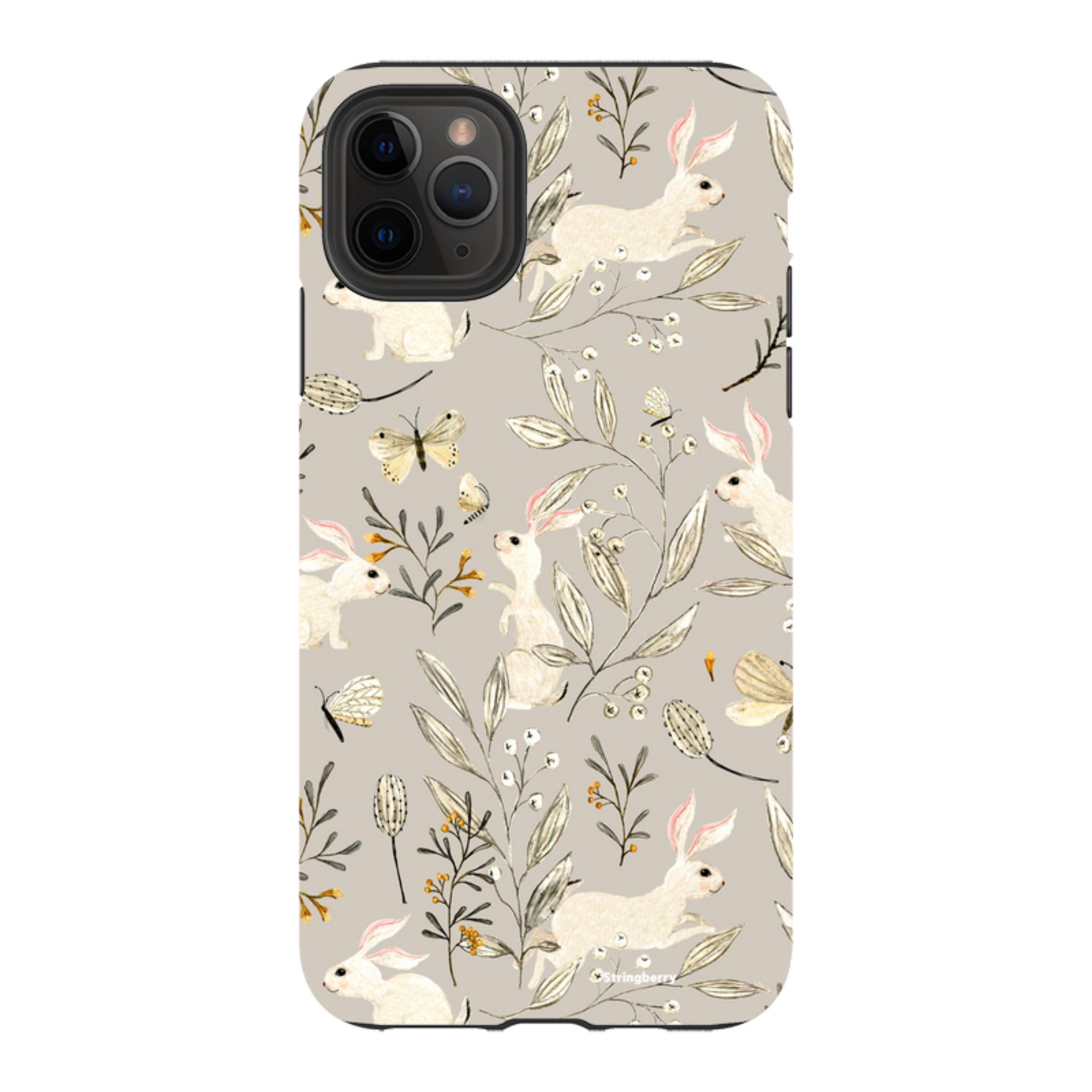 iPhone Tough Case - Bunnies Grey By Katherine Quinn