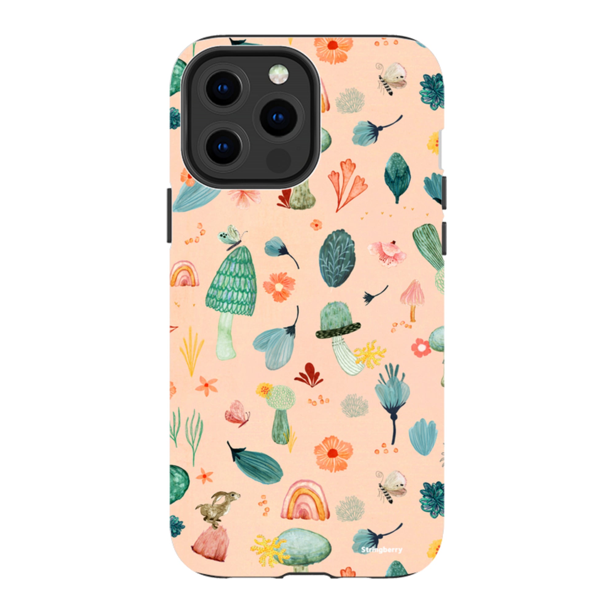 iPhone Tough Case - Mushroom World Pink By Katherine Quinn