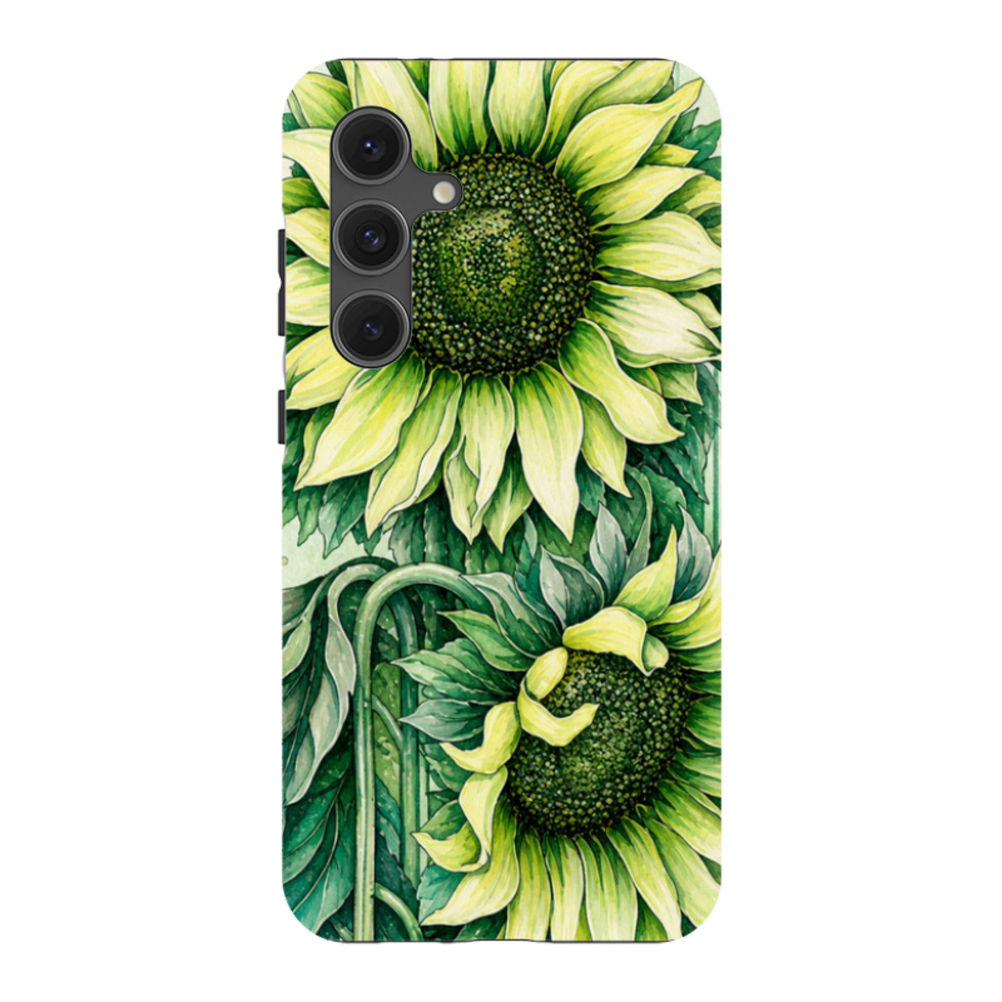 Samsung Tough Case - Sage Green Sunflower