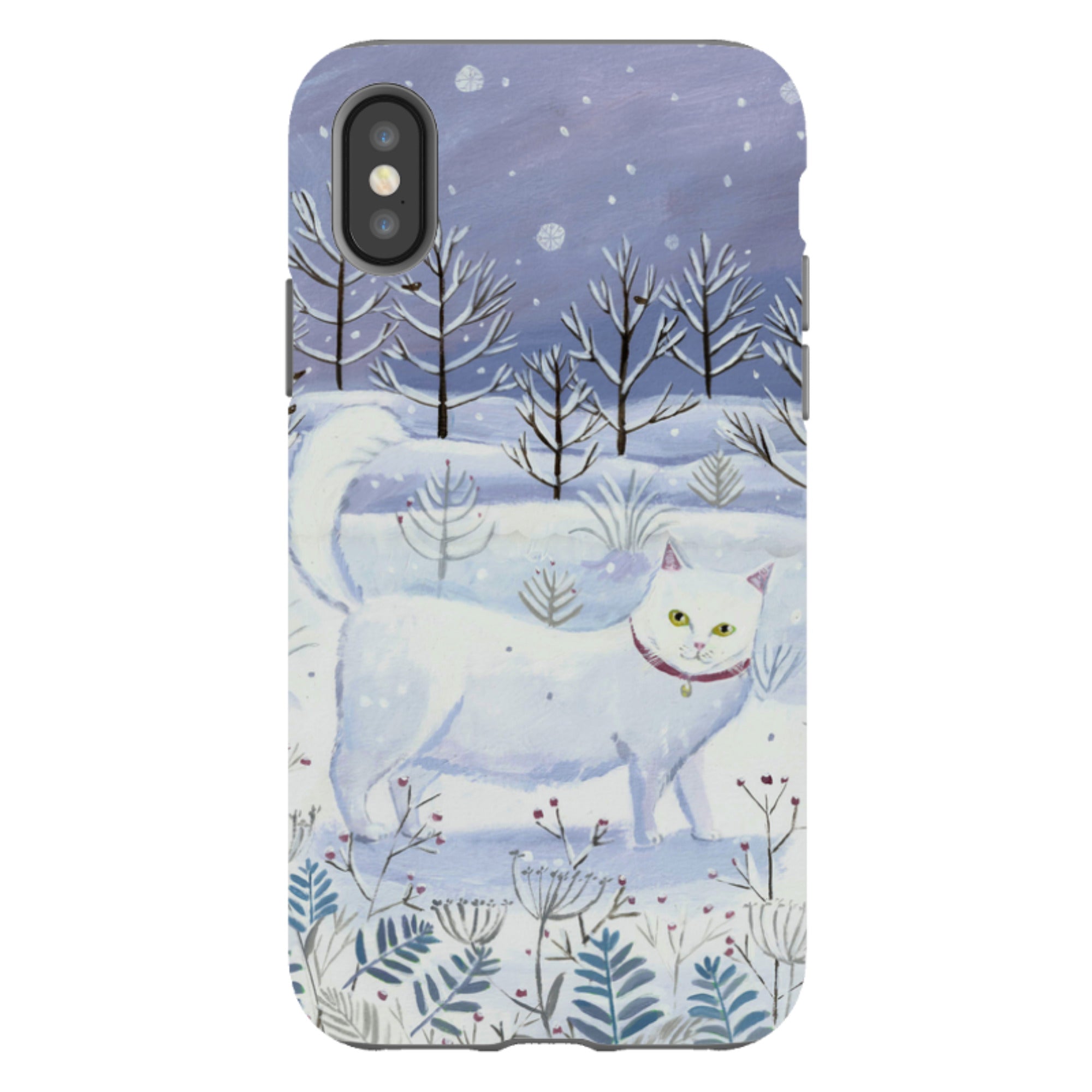 iPhone Tough Case - White Cat By Mary Stubberfield
