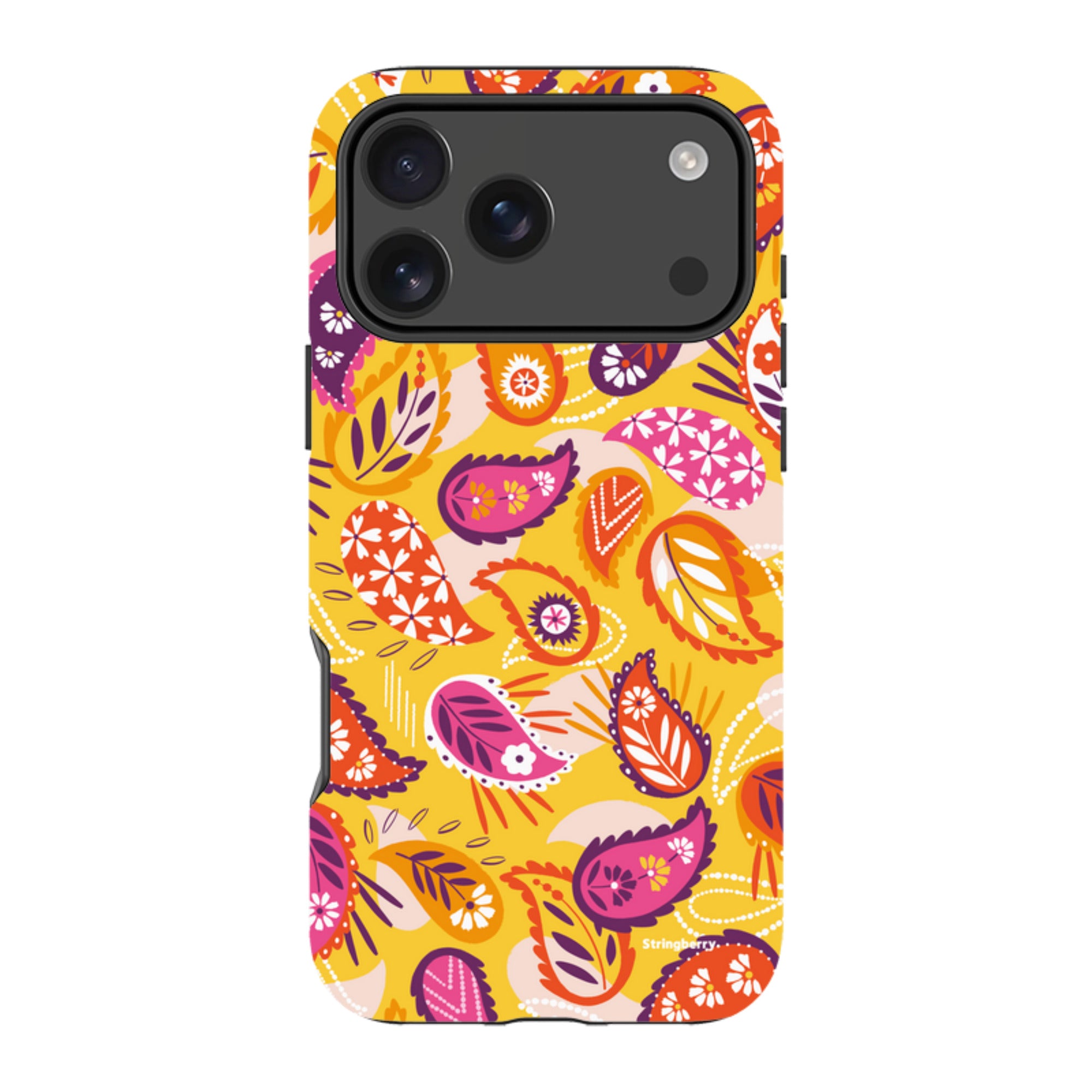 iPhone Tough Case - Paisley Yellow By Ali Brookes