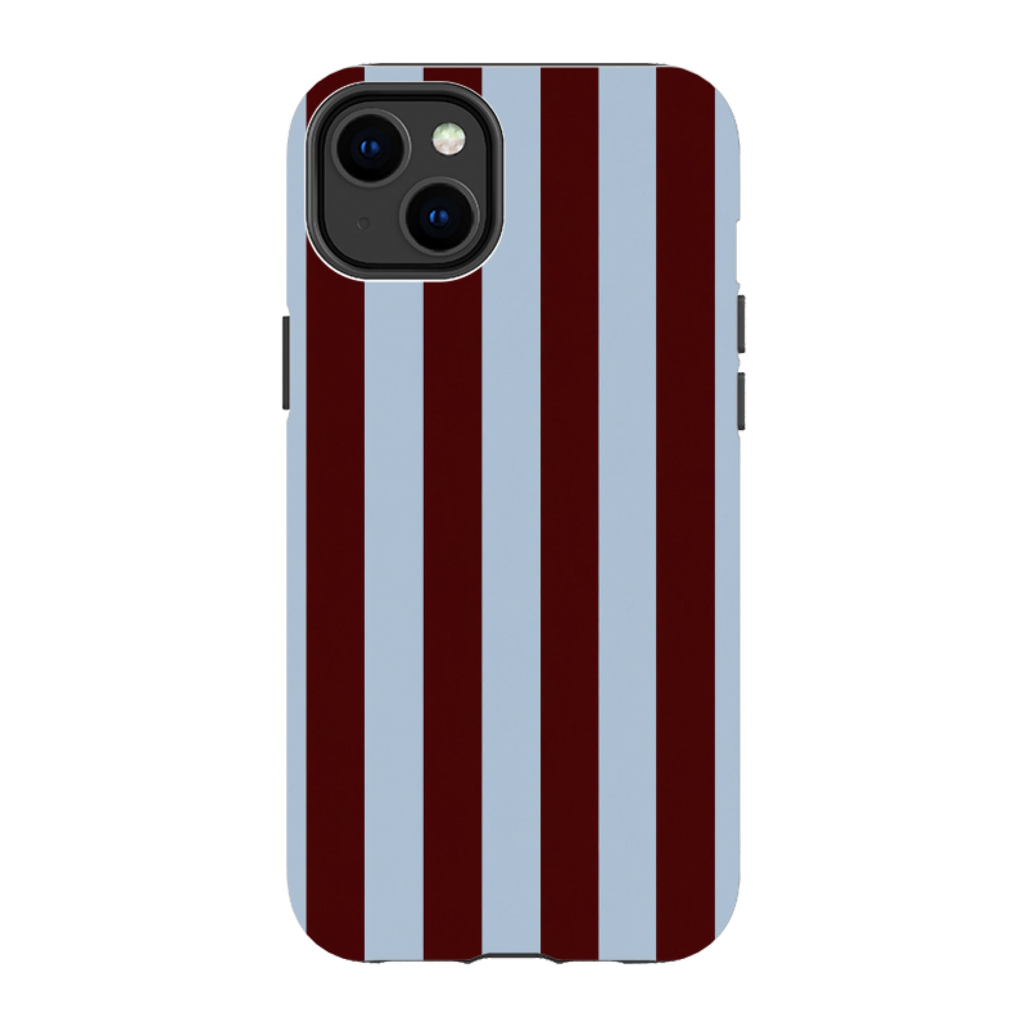 iPhone Tough Case - Claret & Sky Blue Stripe