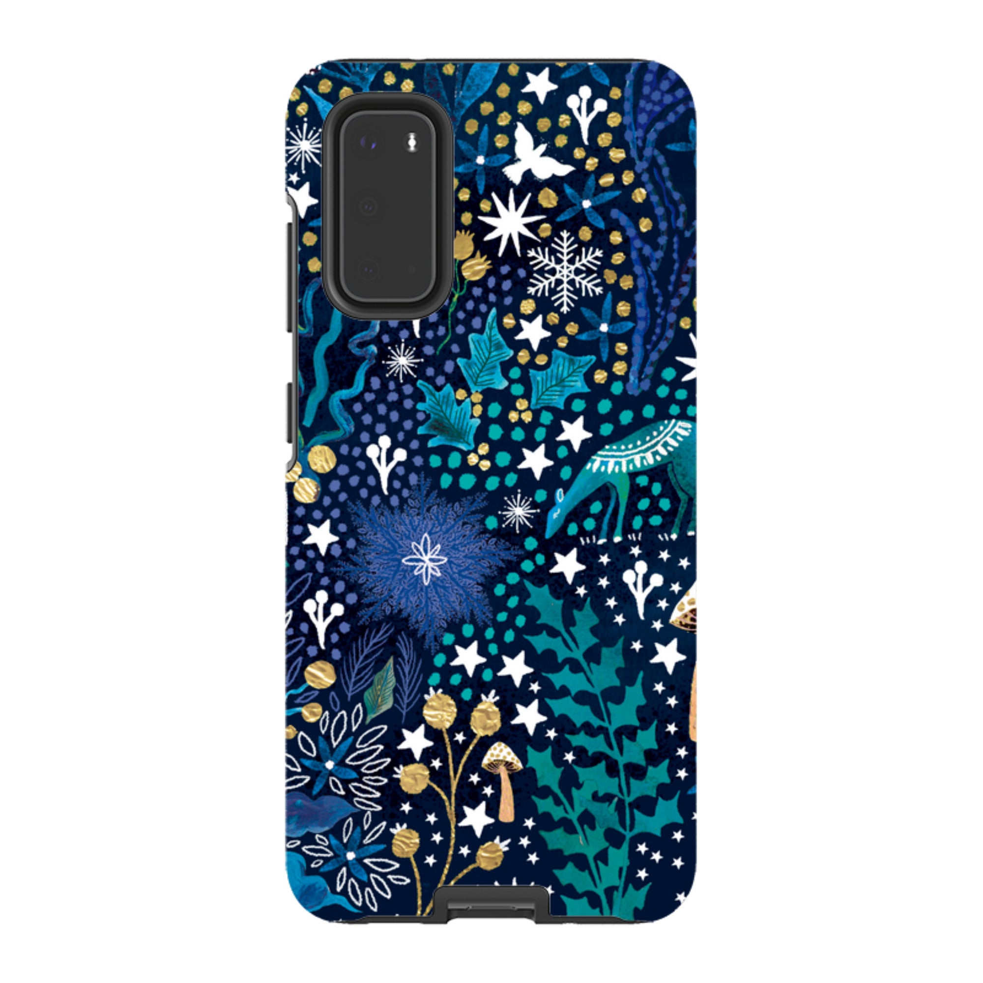 Samsung Tough Case - Winter Flowers Teal By Emma Frances Grant
