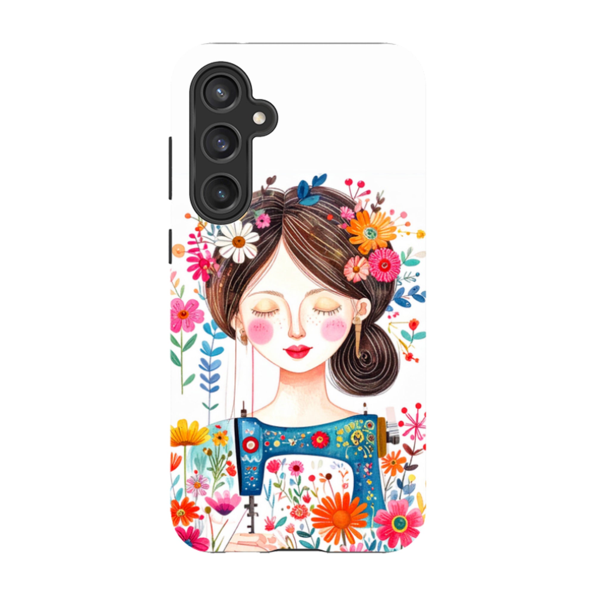 Samsung Tough  Case - Floral Sewing Lady