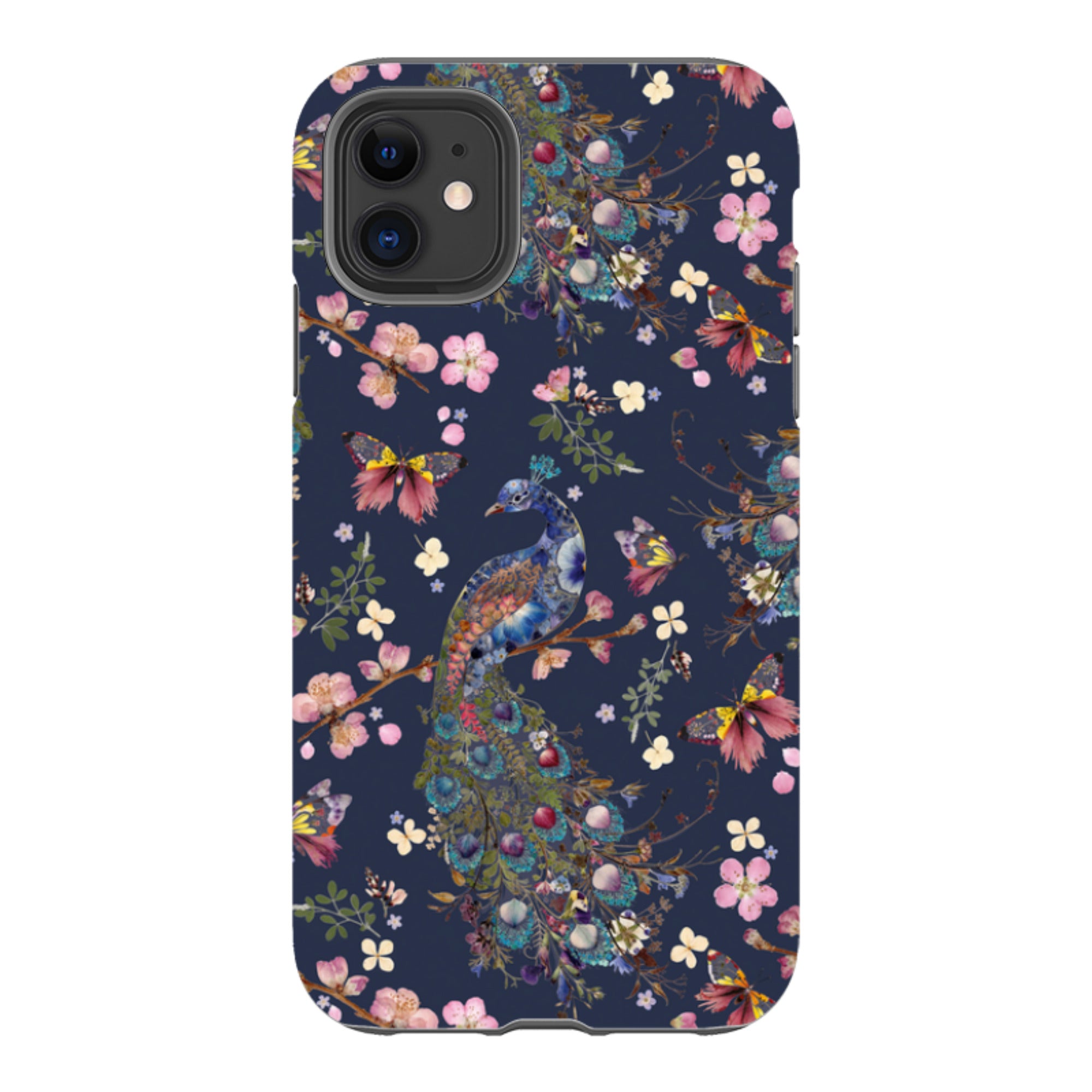 iPhone Tough Case - Peacock and Cherry Blossoms Iris By Helen Ahpornsiri