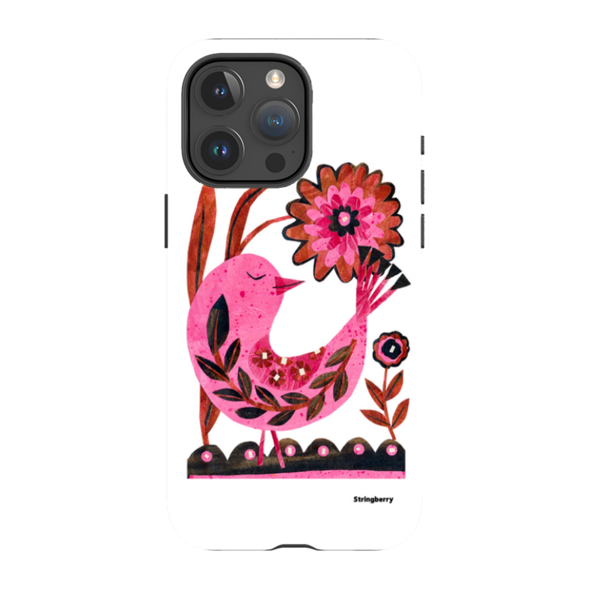 iPhone MagSafe Tough Case - Folk Floral Bird By Tracey English