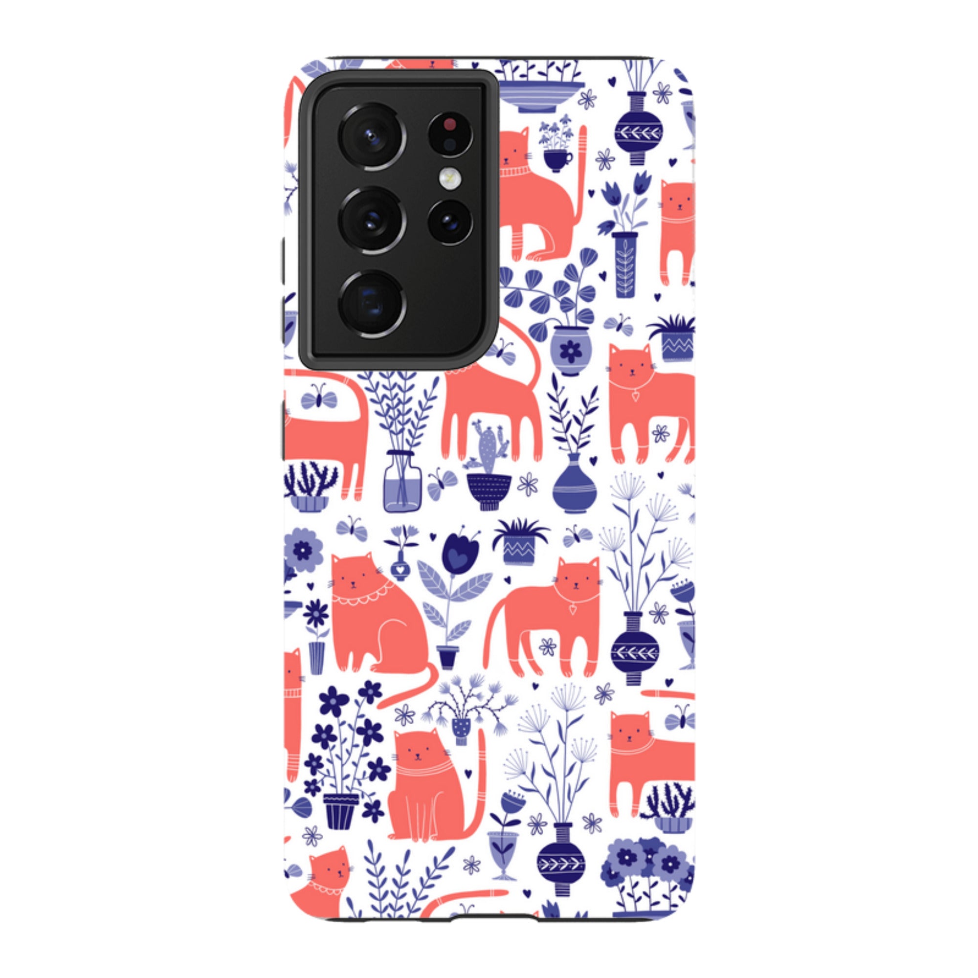 Samsung Tough Case - Coral Cats By Suzy Taylor