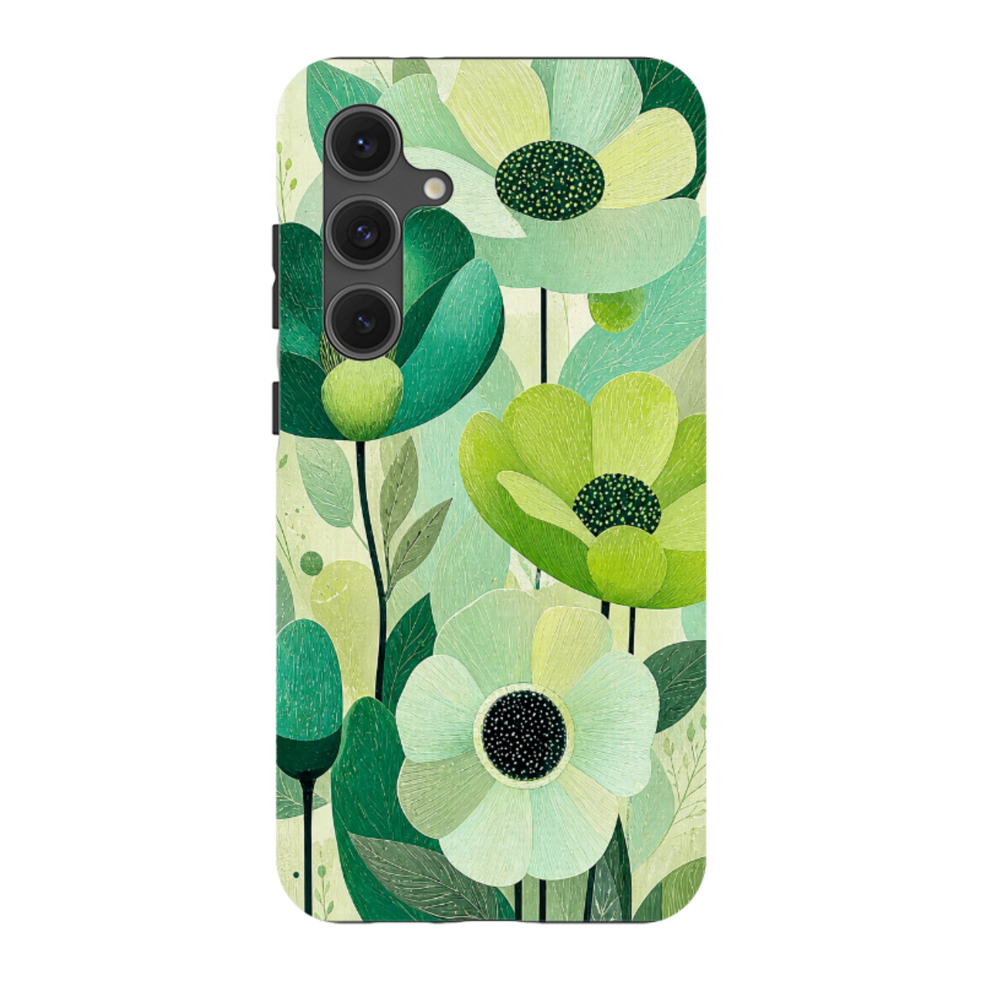 Samsung Tough Case - Mint Woodgrain Floral