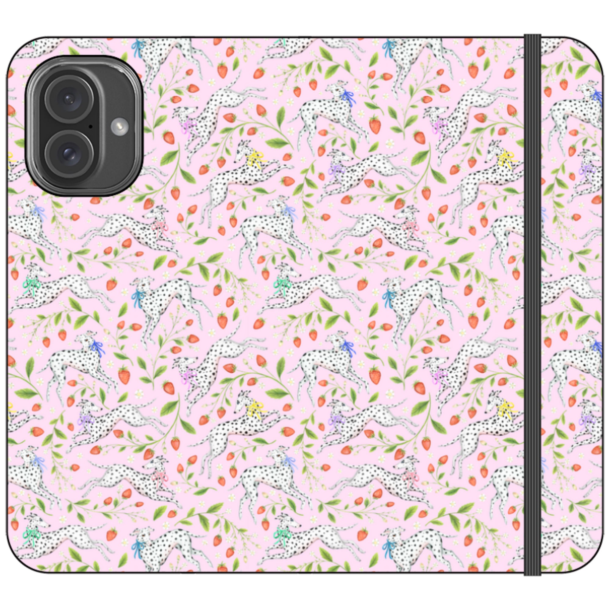 Spots and Strawbs Wallet Case By Catherine Rowe
