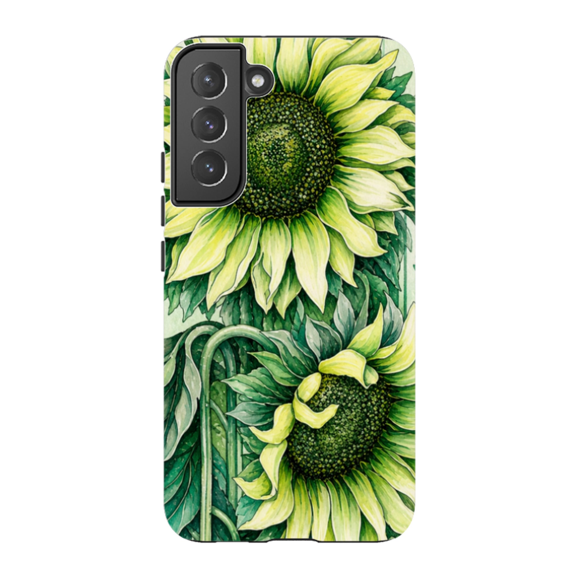 Samsung Tough Case - Sage Green Sunflower