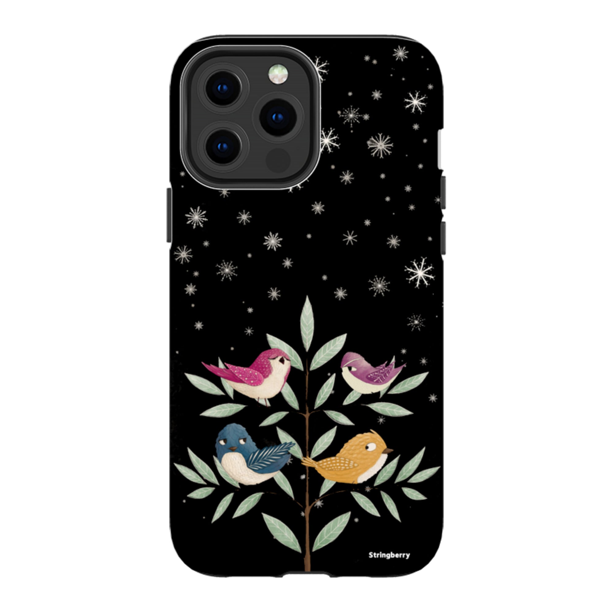 iPhone MagSafe Tough Case - Garden Birds Black By Maja Lindberg