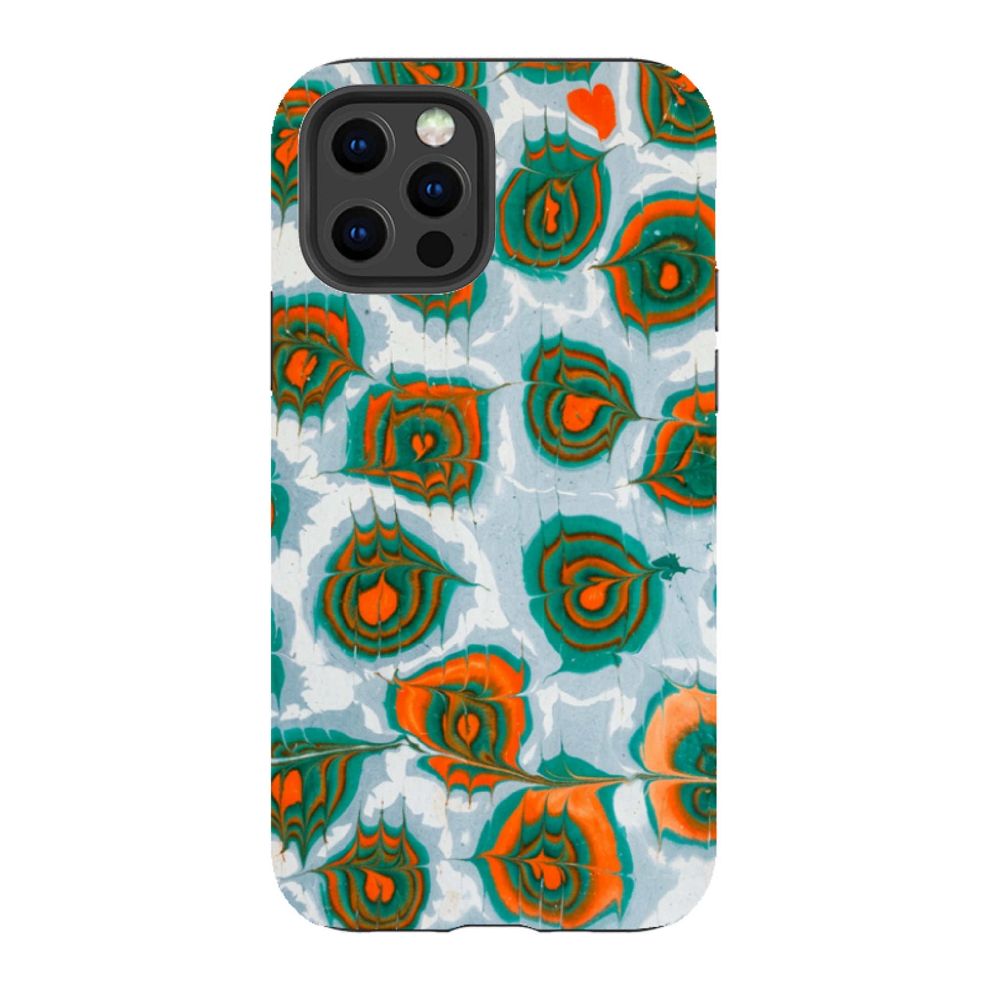iPhone Tough Case - Teal & Orange Marble