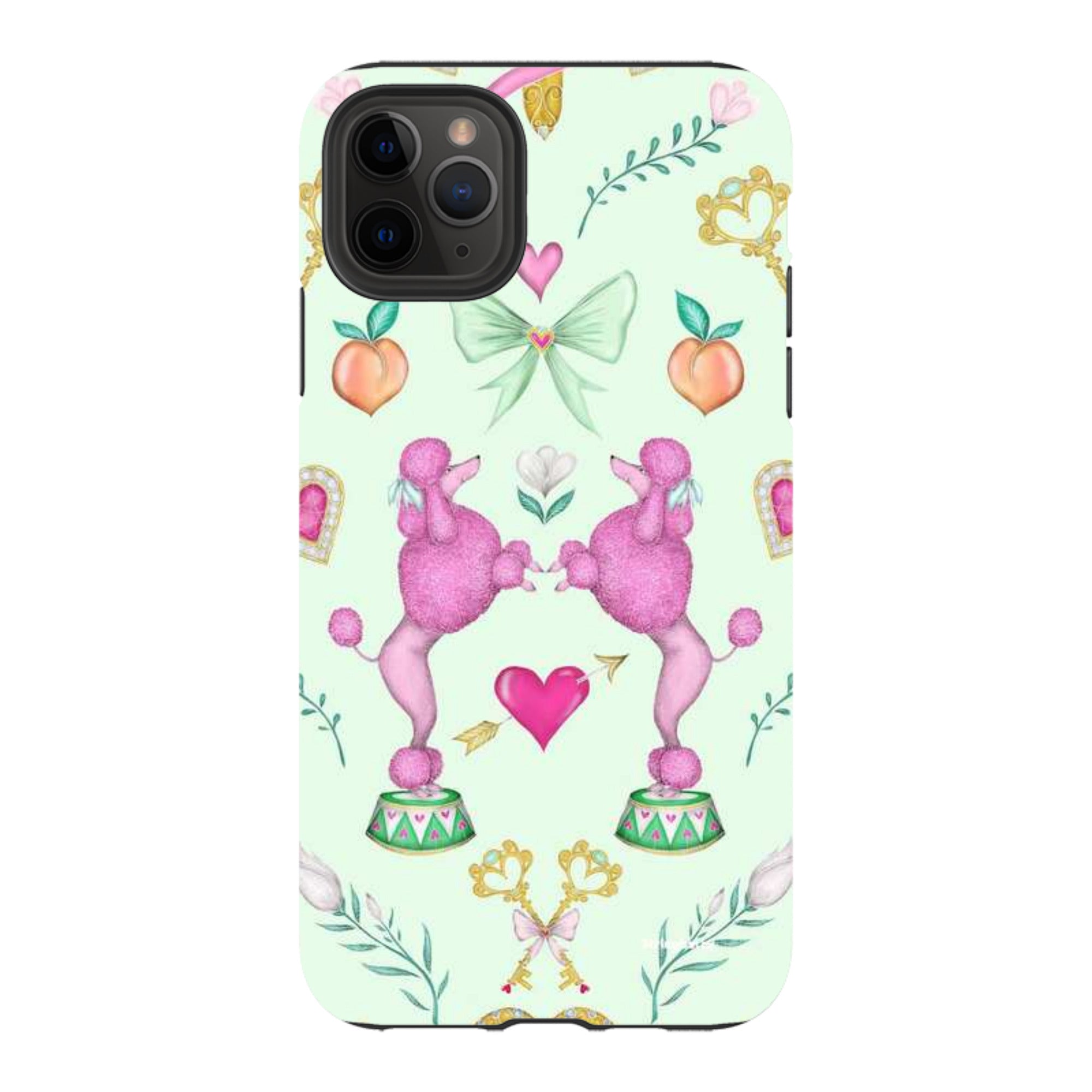 iPhone Tough Case - Pink Poodle Parlour Mint By Catherine Rowe