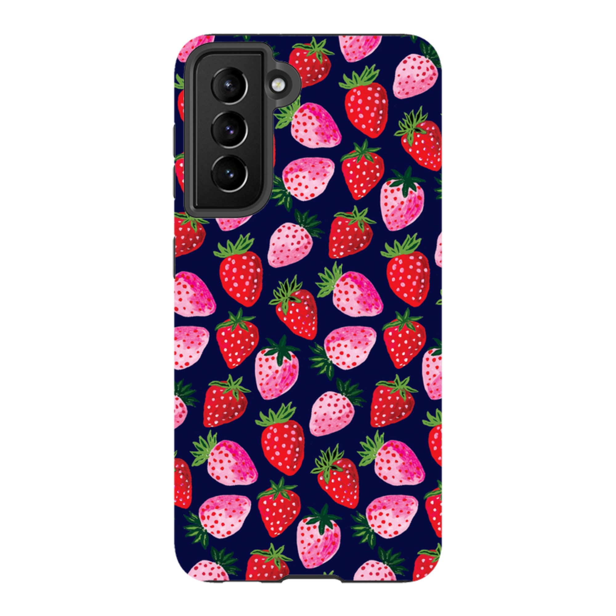 Samsung Tough  Case - Strawberry Scatter Navy By Emma Frances Grant