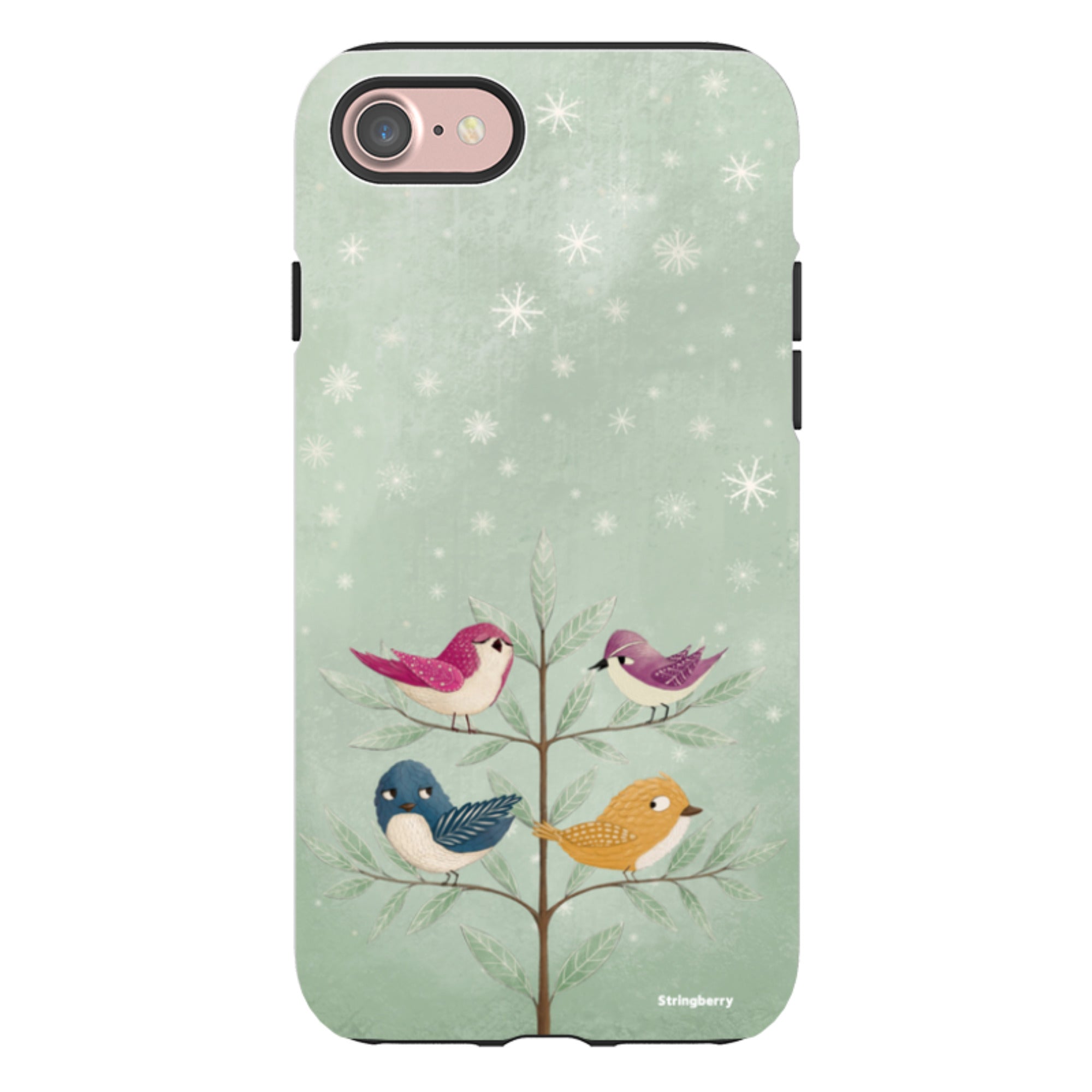 iPhone Tough Case - Garden Birds Aqua By Maja Lindberg