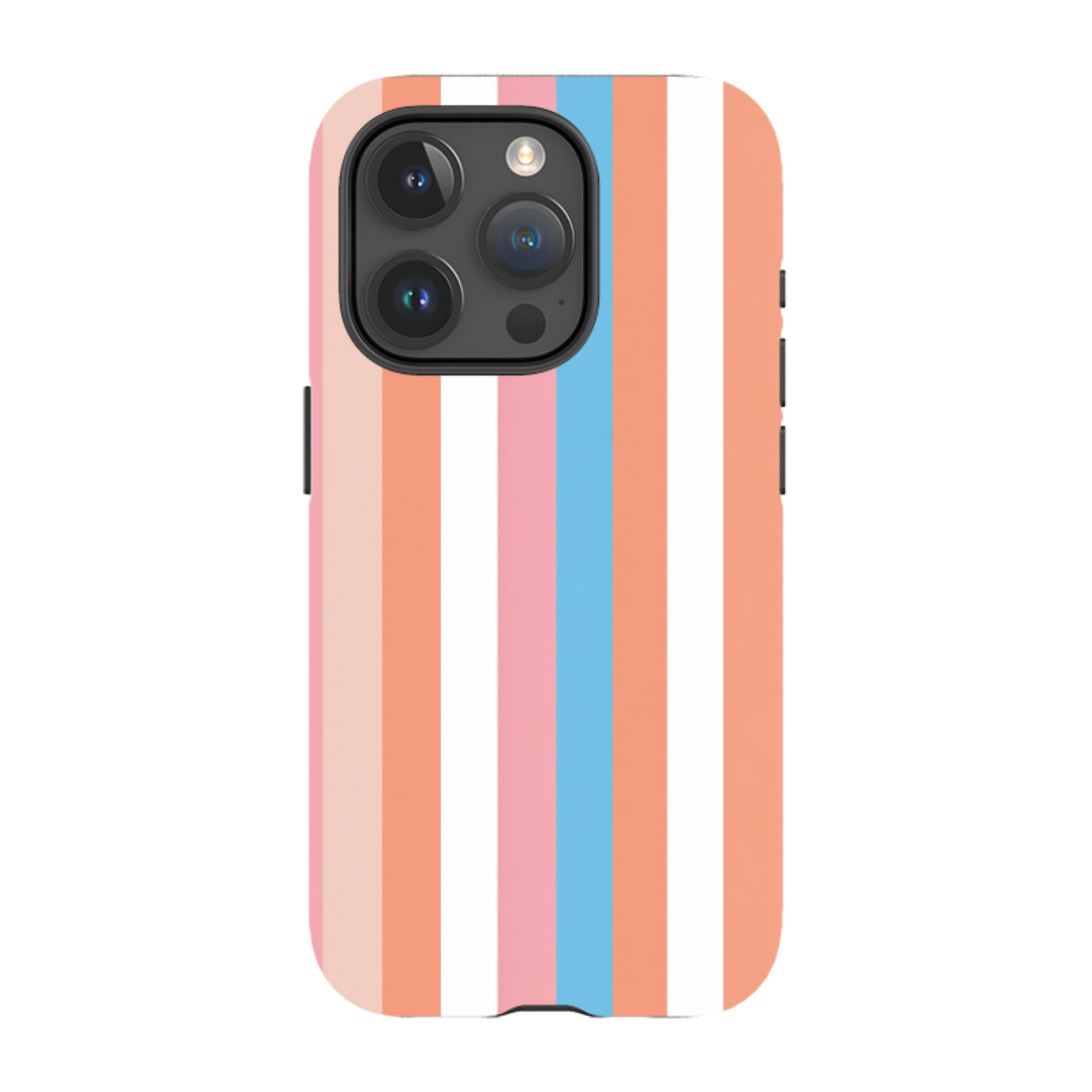 iPhone Tough Case - Coral Pink Stripe