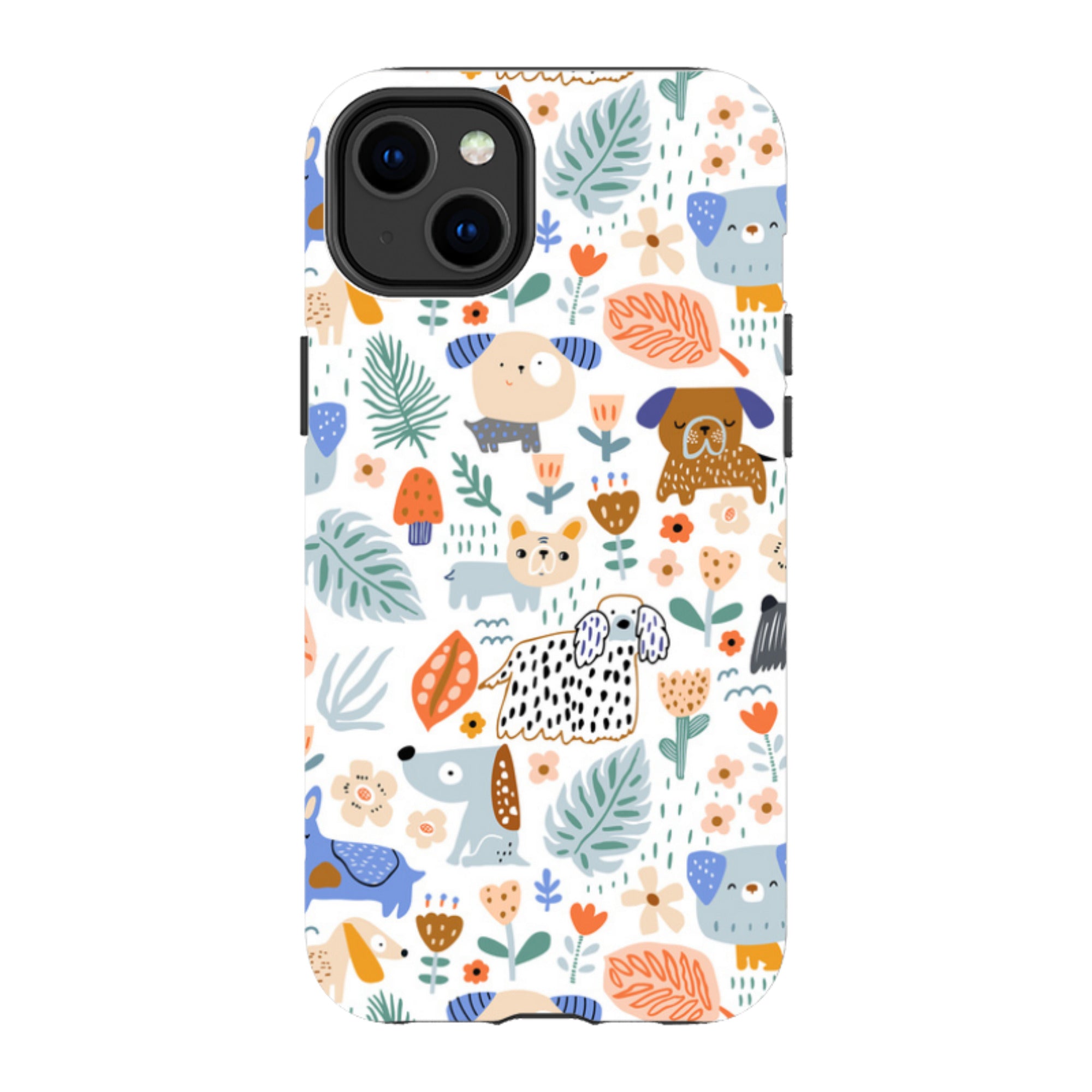 iPhone Tough Case - Dog Floral Pattern
