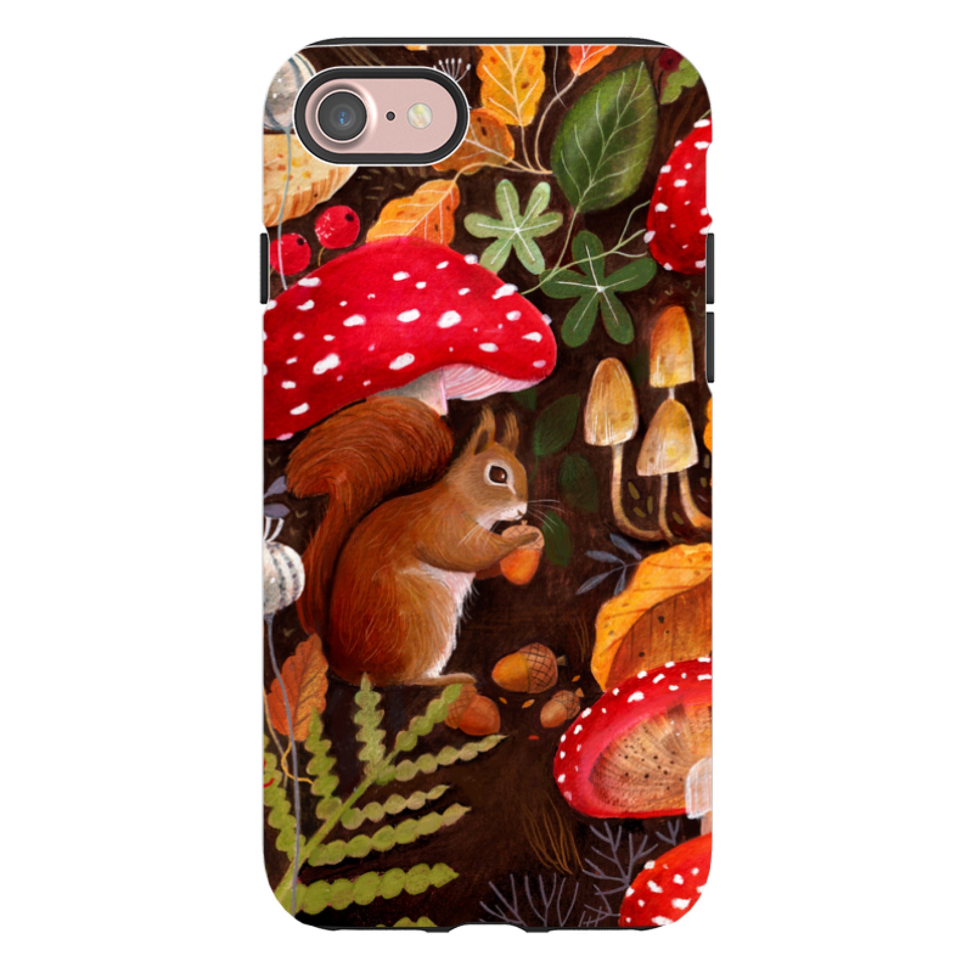 iPhone Tough Case - Squirrel Mushrooms By Bex Parkin