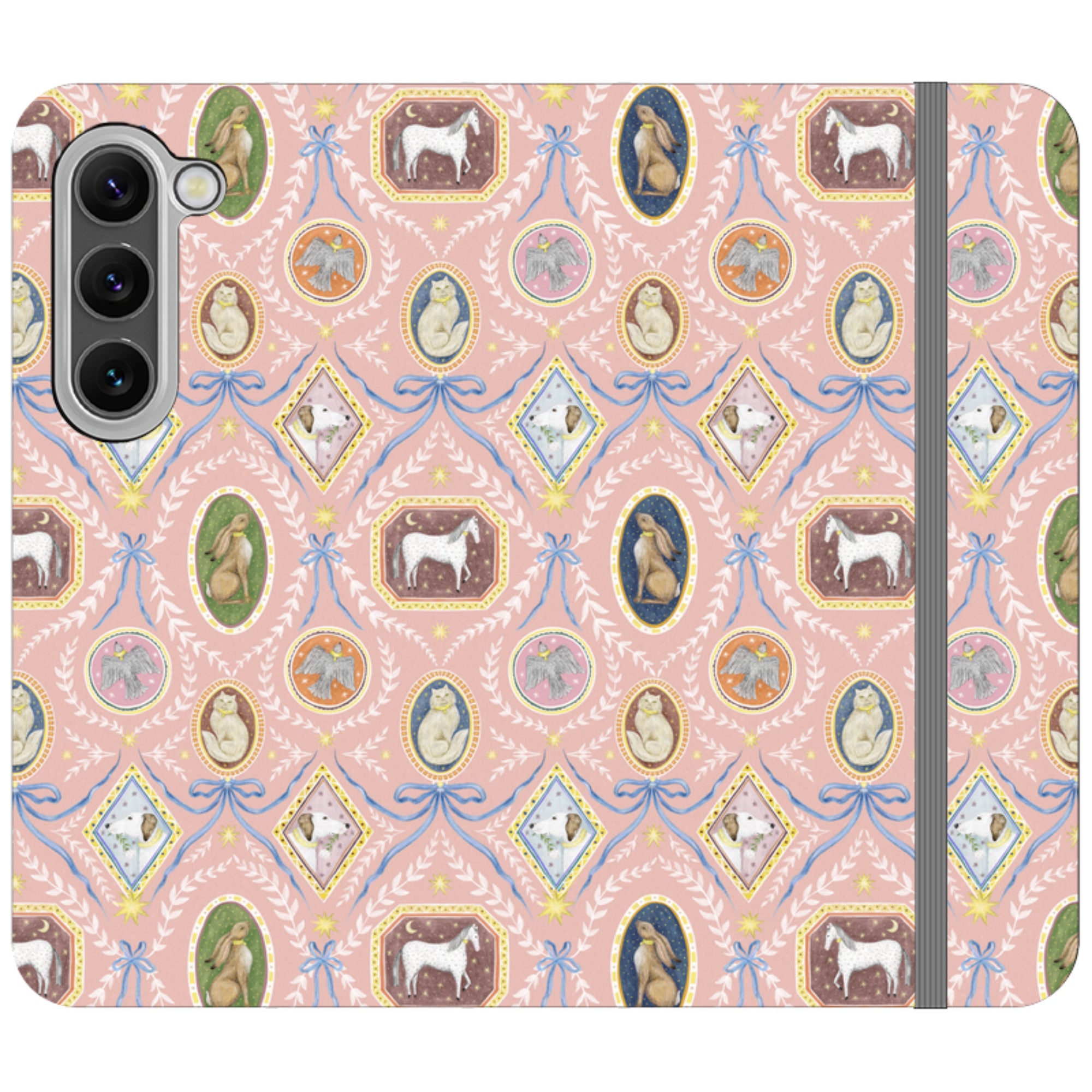 Charleston Peach Pink Wallet Case By Catherine Rowe