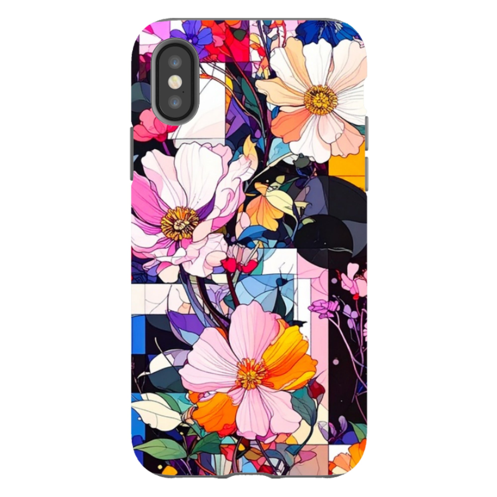 iPhone Tough Case - Block Floral
