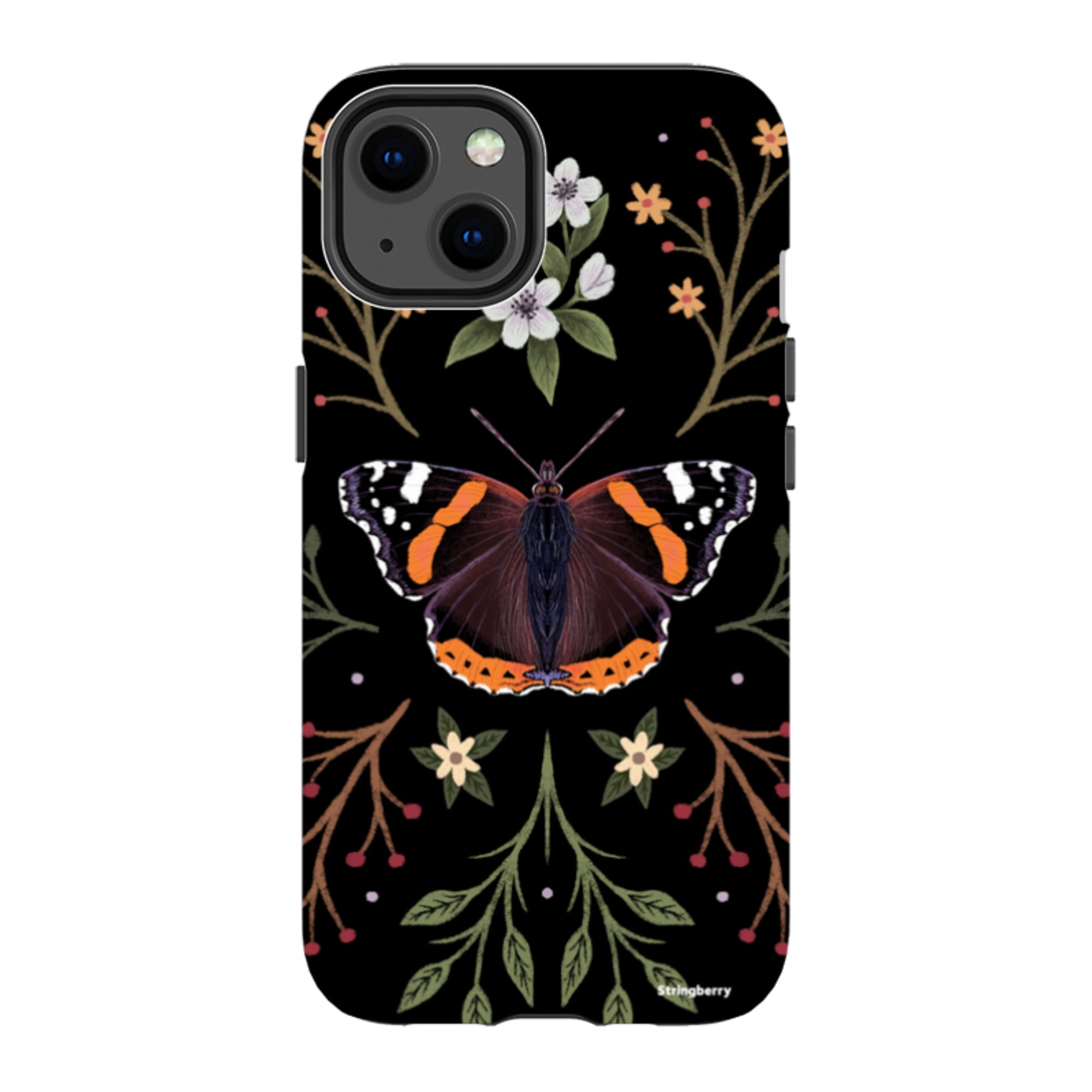 iPhone MagSafe Tough Case -  Red Admiral Butterfly By Anna Stead